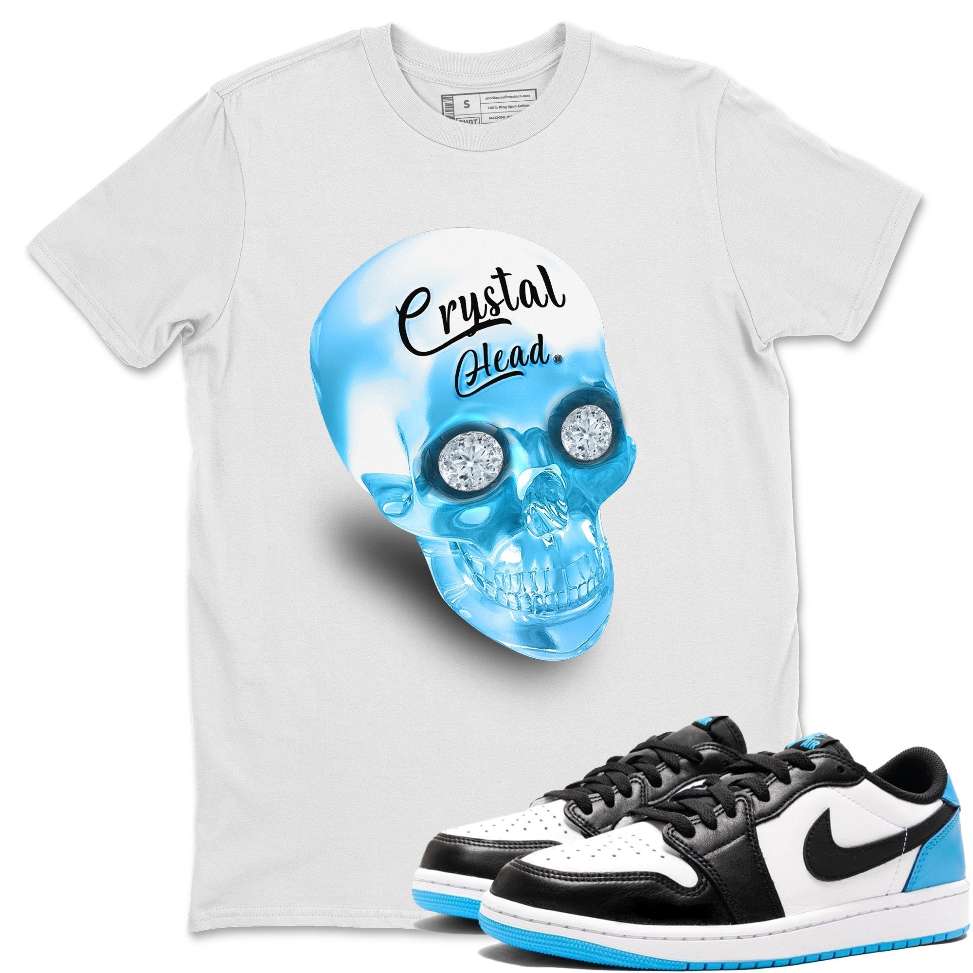 Crystal Head Unisex Tops - Air Jordan 1 Powder Blue