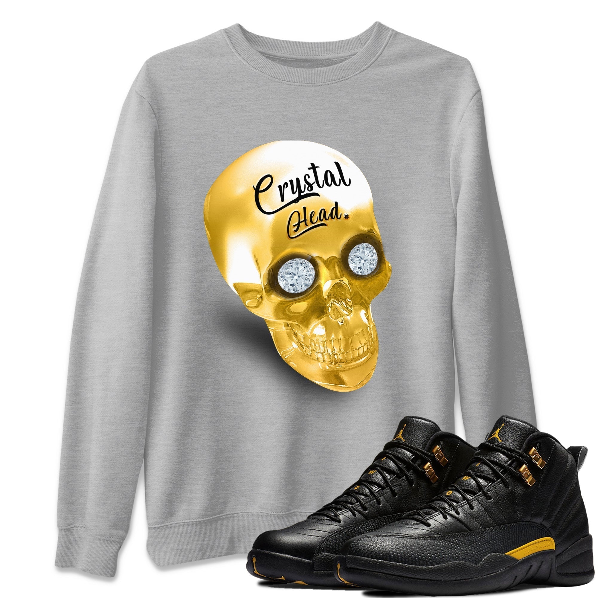 Crystal Head Unisex Tops - Air Jordan 12 Black Taxi