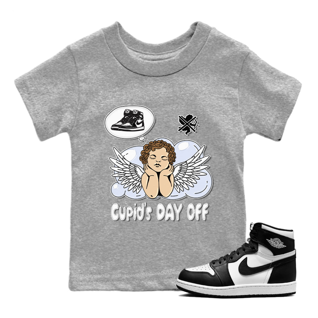 Cupids Day Off Kids Tops - Air Jordan 1 Black White