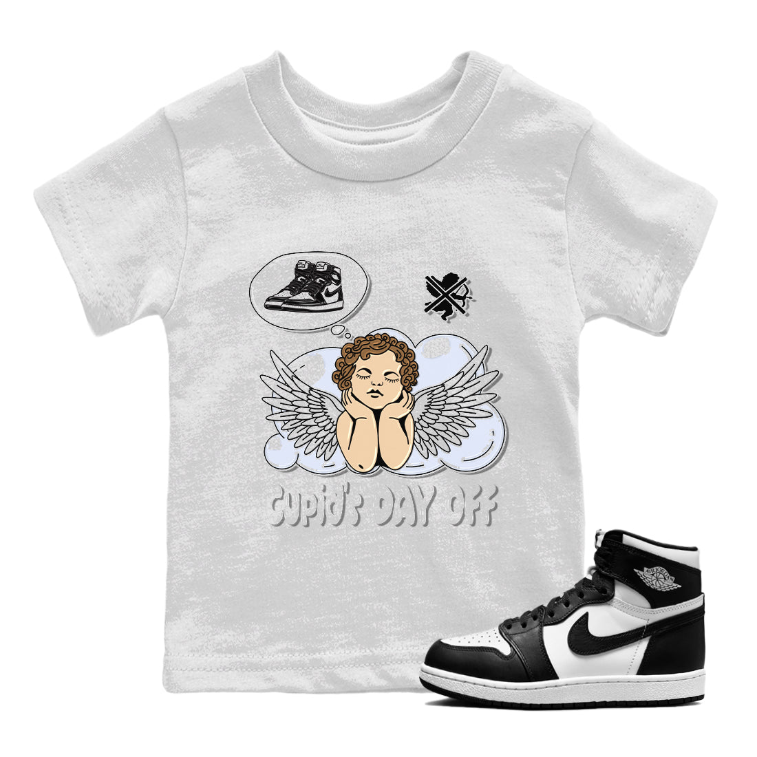 Cupids Day Off Kids Tops - Air Jordan 1 Black White