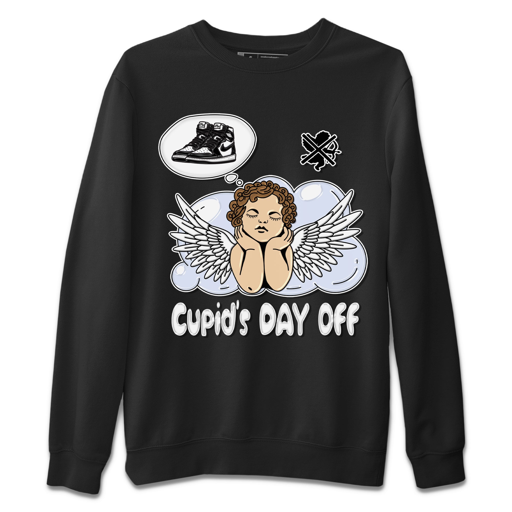 Cupids Day Off Unisex Tops - Air Jordan 1 Black White