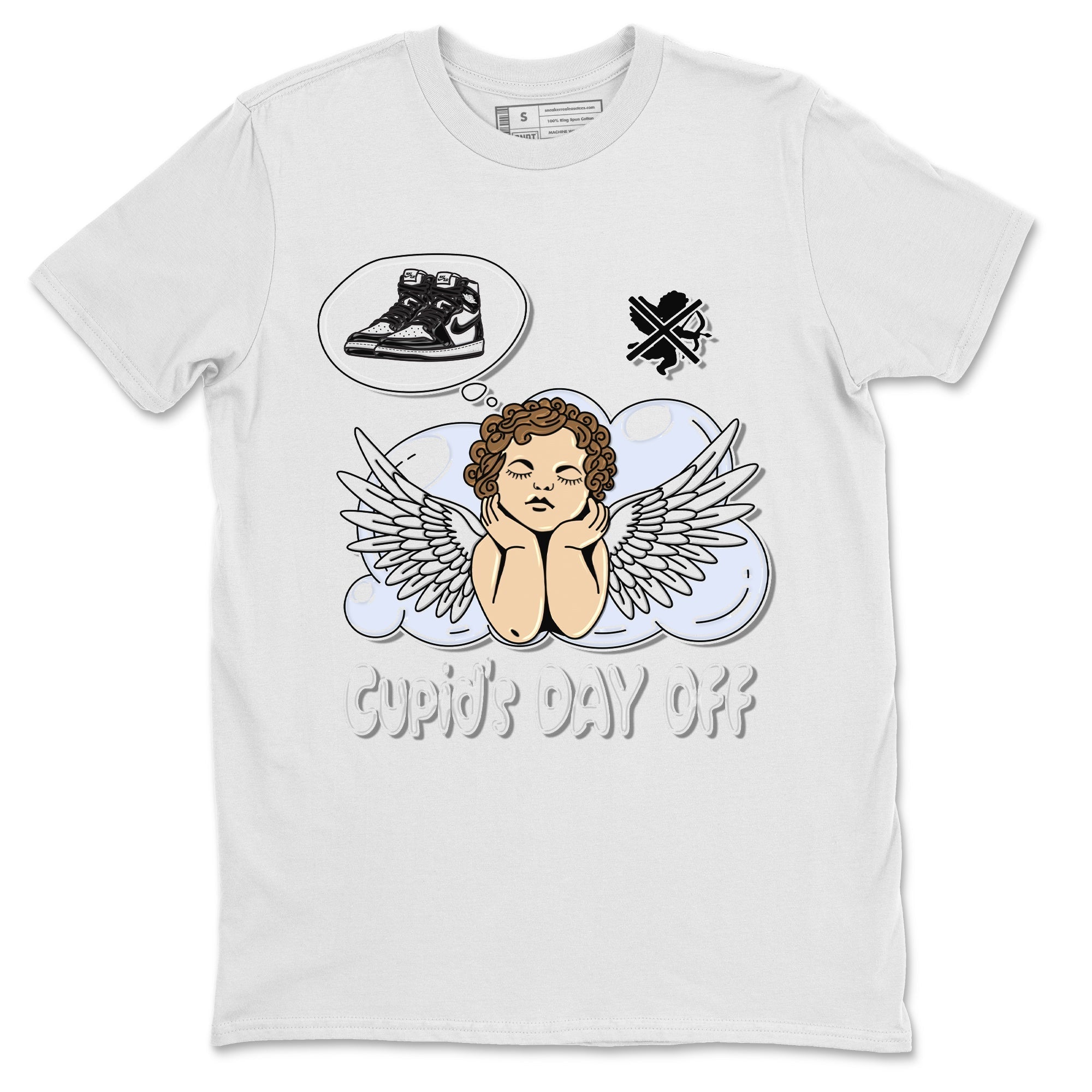 Cupids Day Off Unisex Tops - Air Jordan 1 Black White