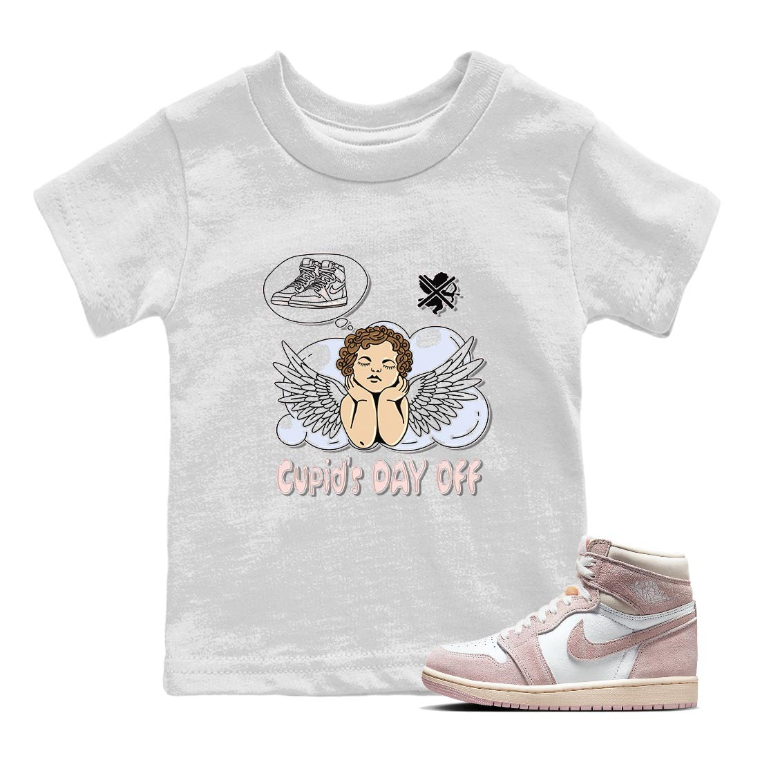 Cupids Day Off Kids Tops - Air Jordan 1 Washed Pink
