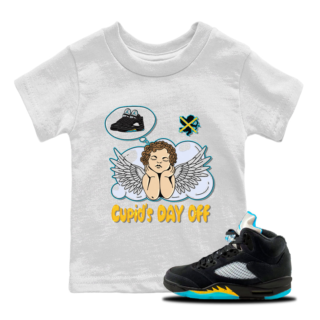Cupids Day Off Kids Tops - Air Jordan 5 Aqua