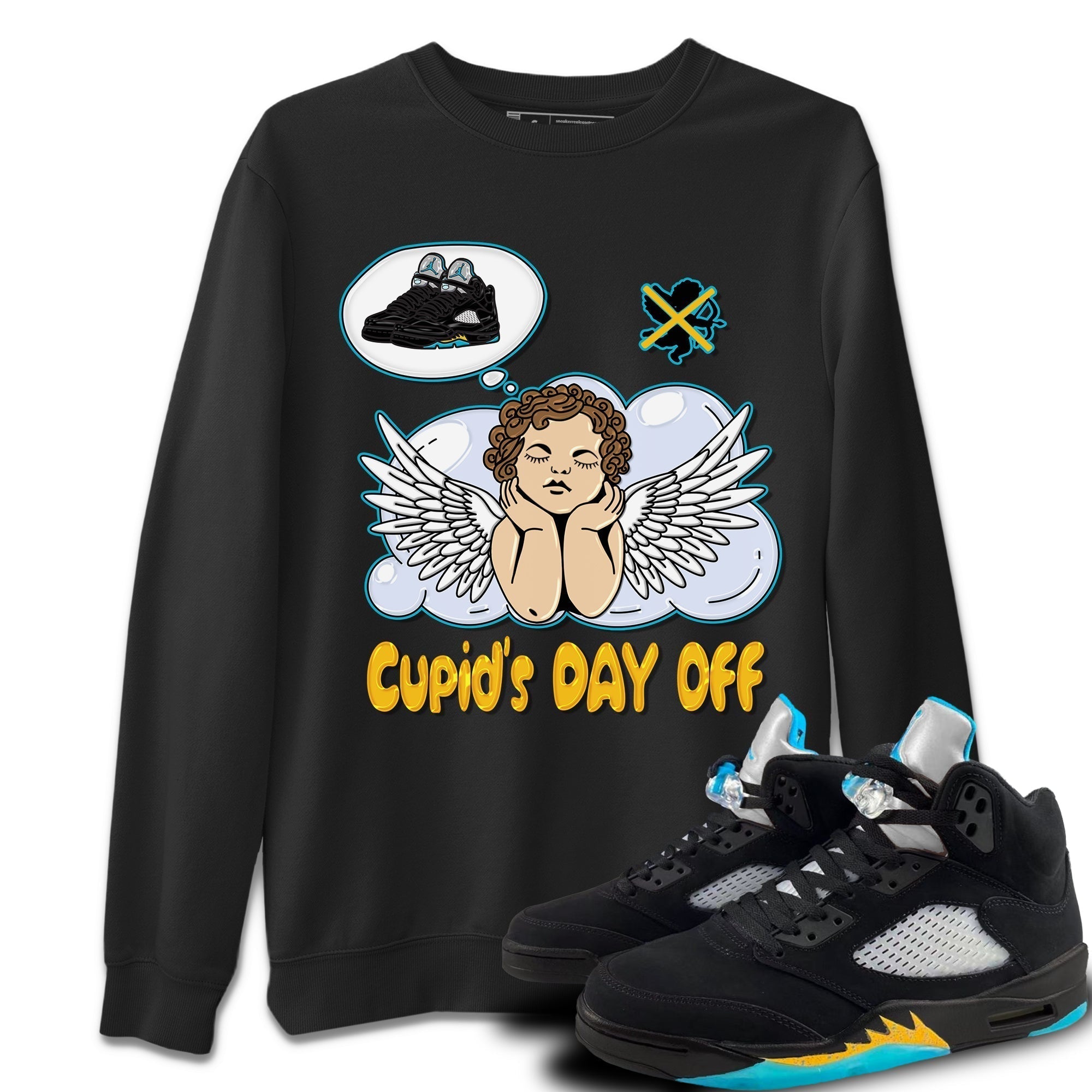 Cupids Day Off Unisex Tops - Air Jordan 5 Aqua