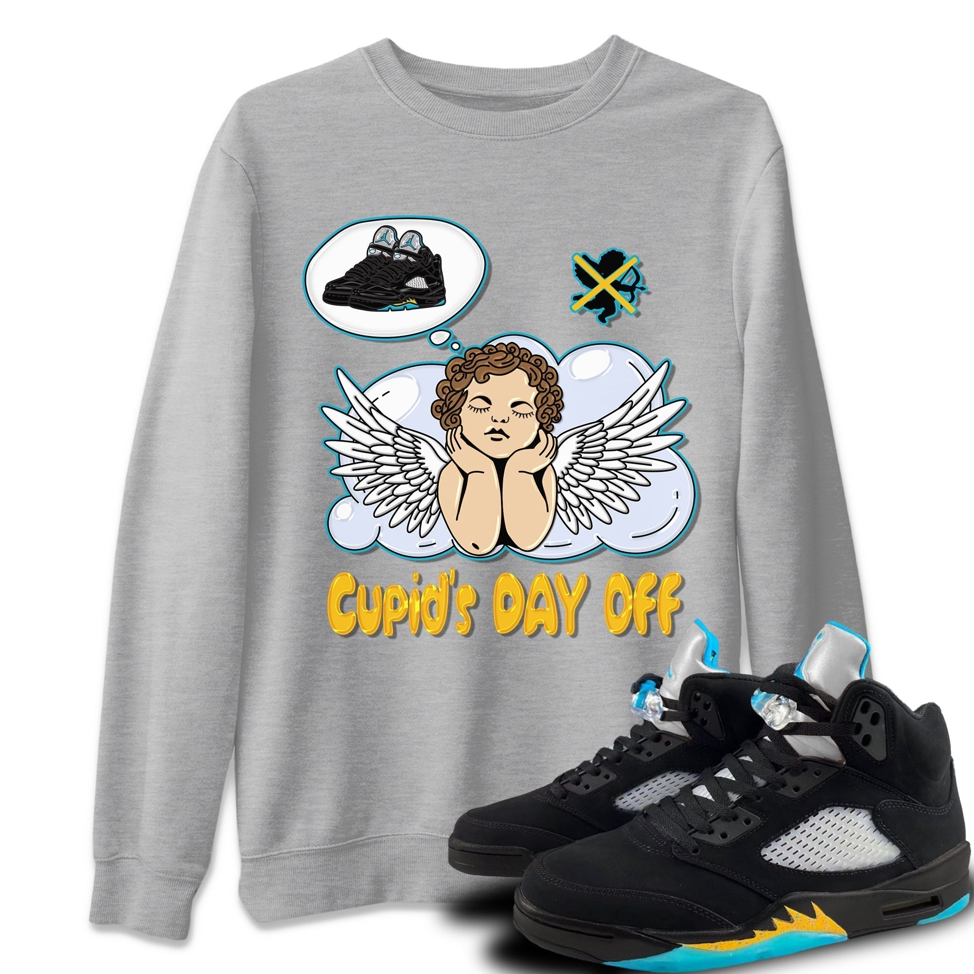 Cupids Day Off Unisex Tops - Air Jordan 5 Aqua
