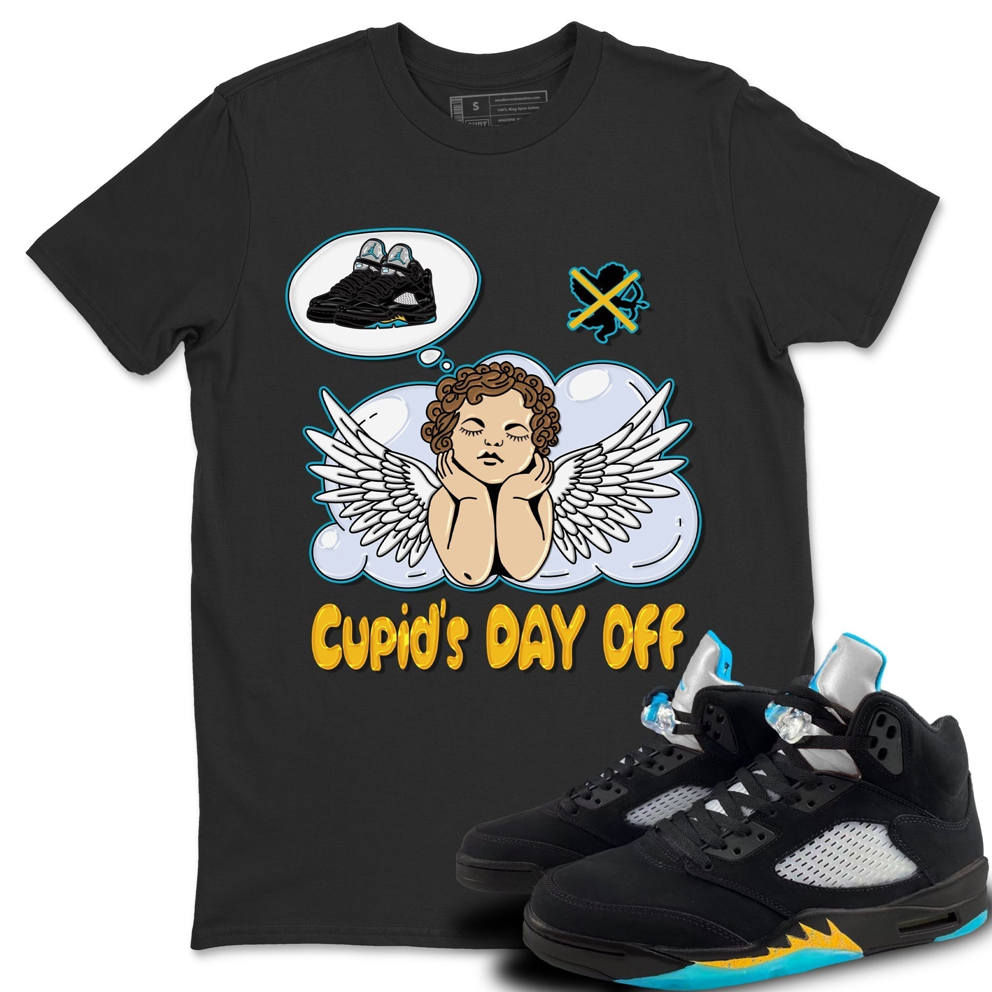 Cupids Day Off Unisex Tops - Air Jordan 5 Aqua
