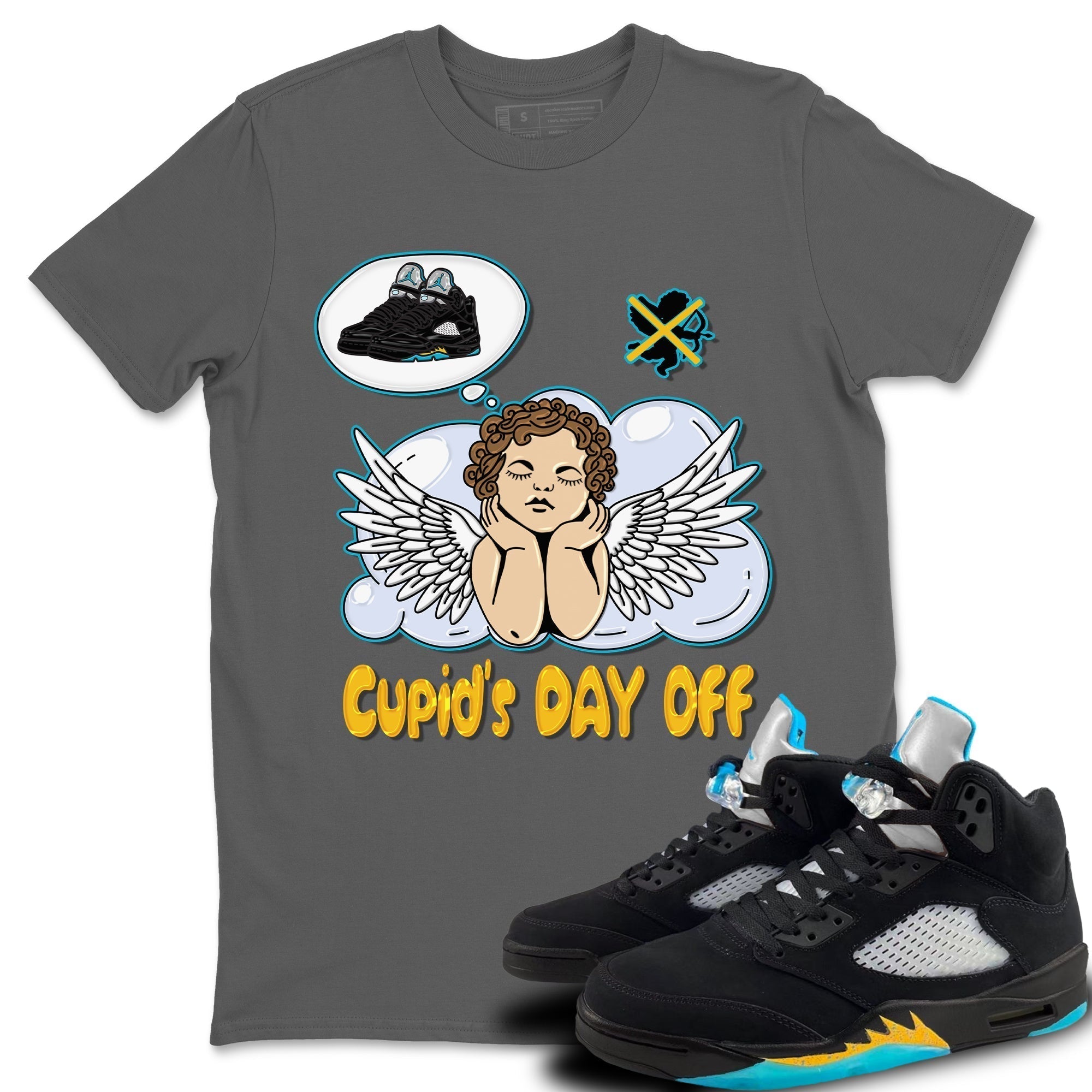 Cupids Day Off Unisex Tops - Air Jordan 5 Aqua
