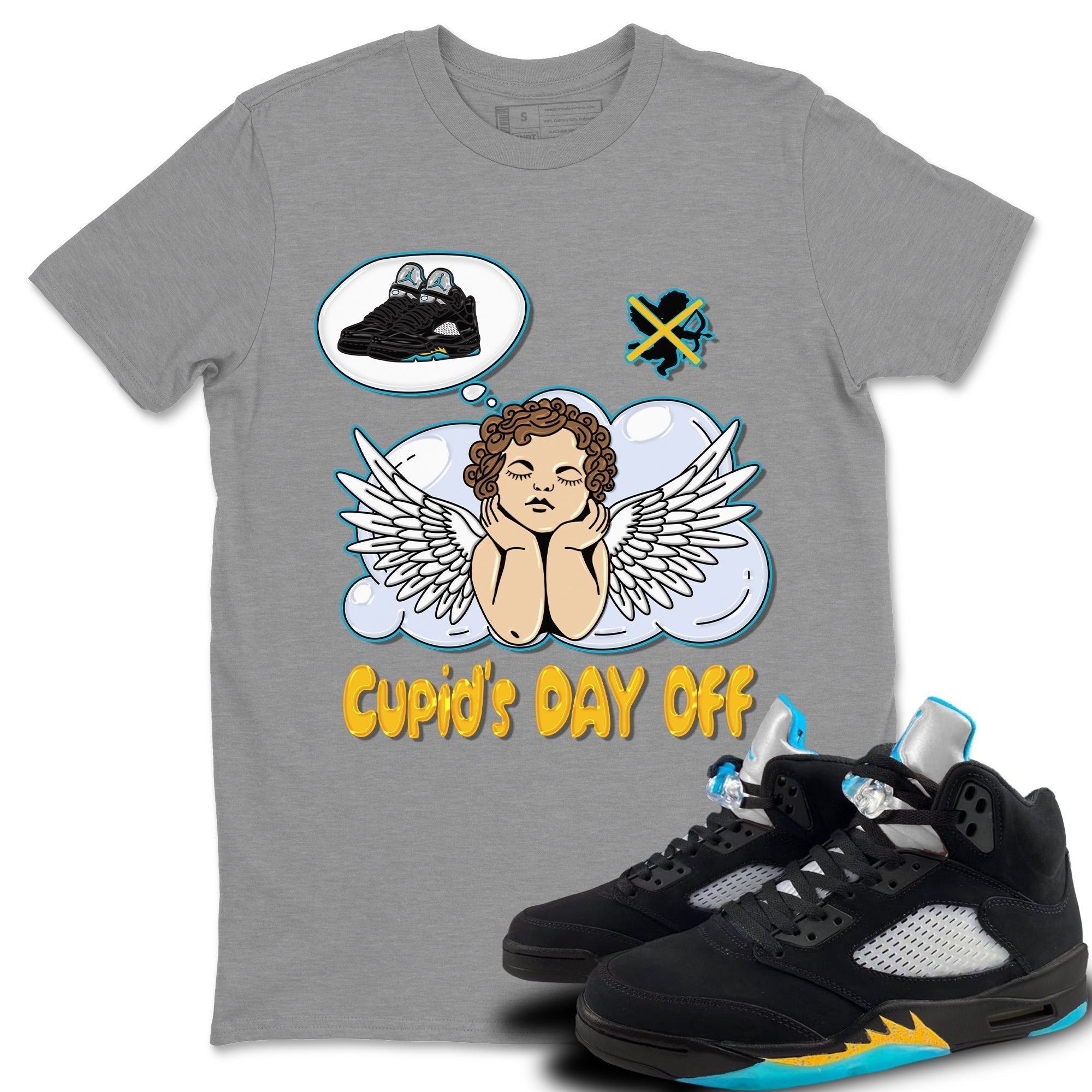 Cupids Day Off Unisex Tops - Air Jordan 5 Aqua