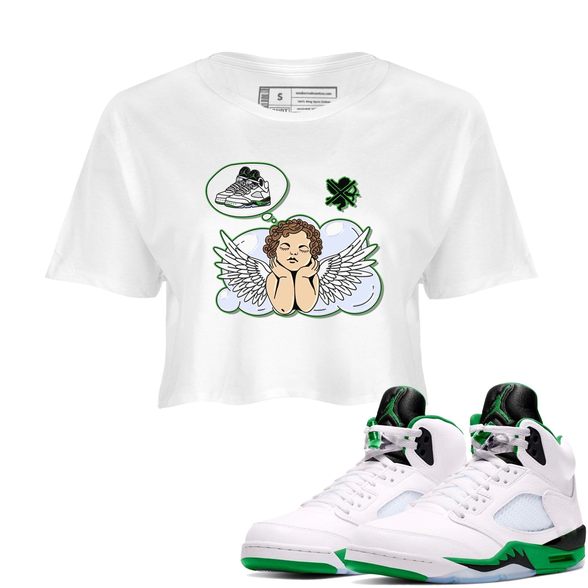 Cupids Day Off snkmatch Women's Top - Air Jordan 5 Lucky Green