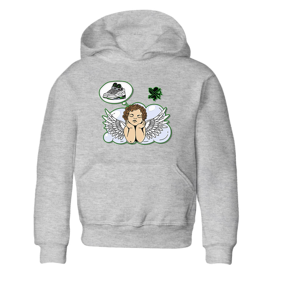 Cupids Day Off snkmatch Tees Kids - Air Jordan 5 Lucky Green