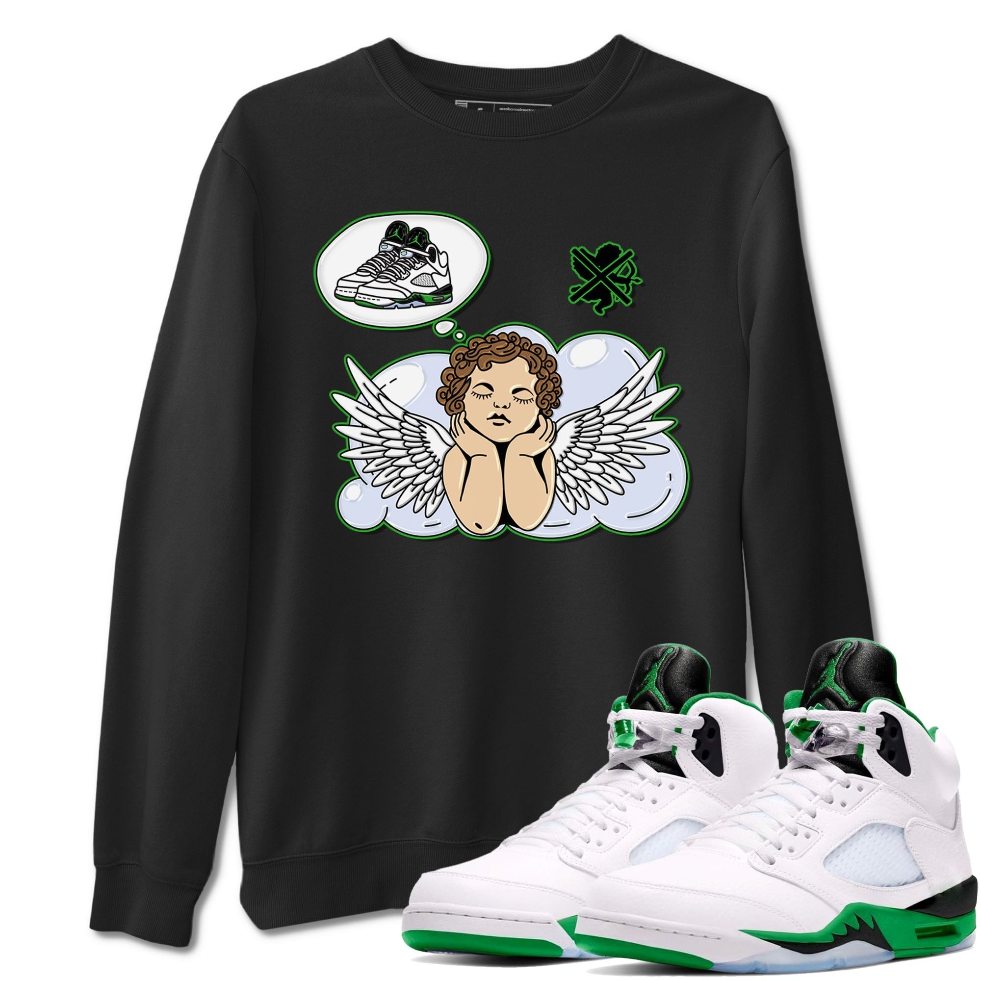 Cupids Day Off snkmatch Tees - Air Jordan 5 Lucky Green
