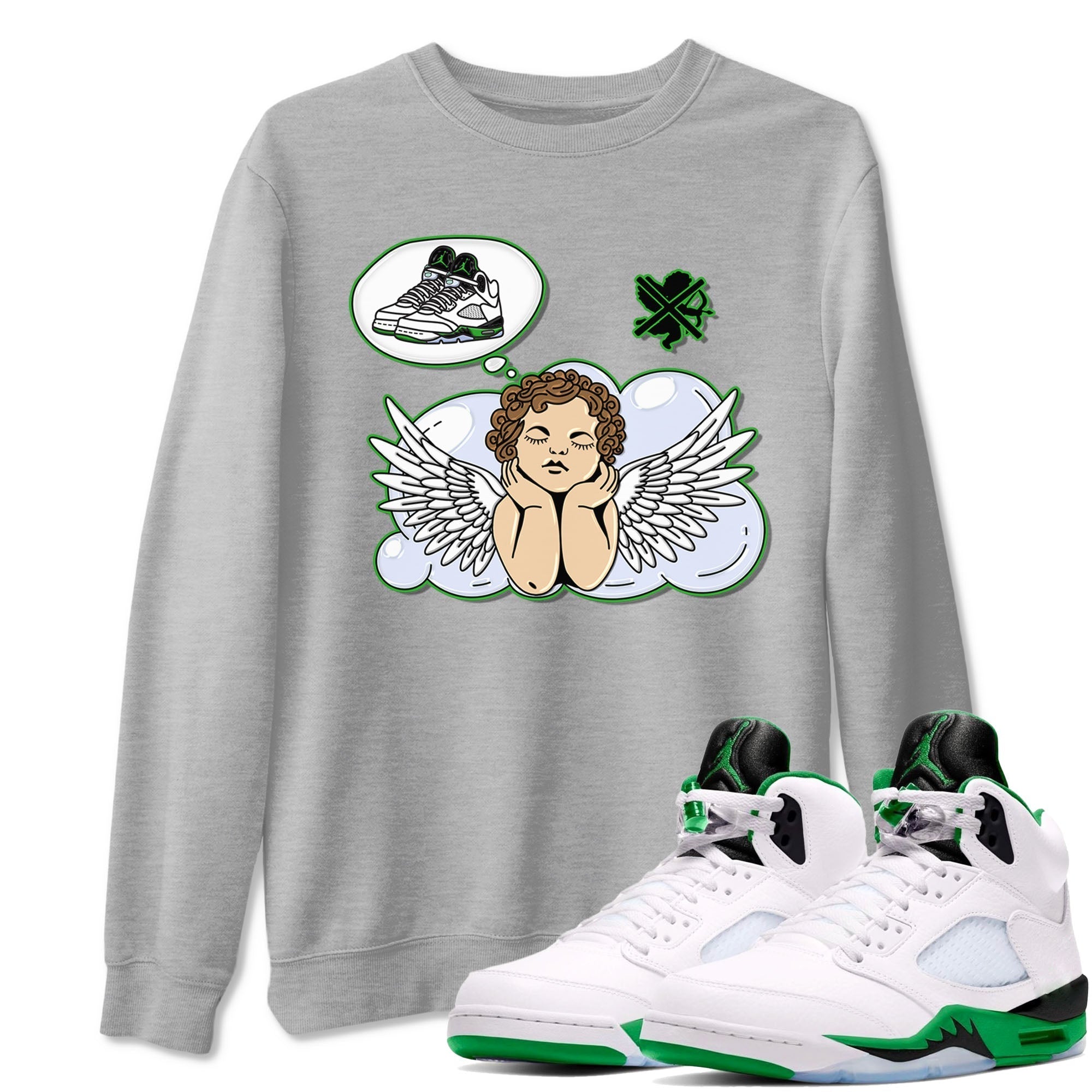 Cupids Day Off snkmatch Tees - Air Jordan 5 Lucky Green