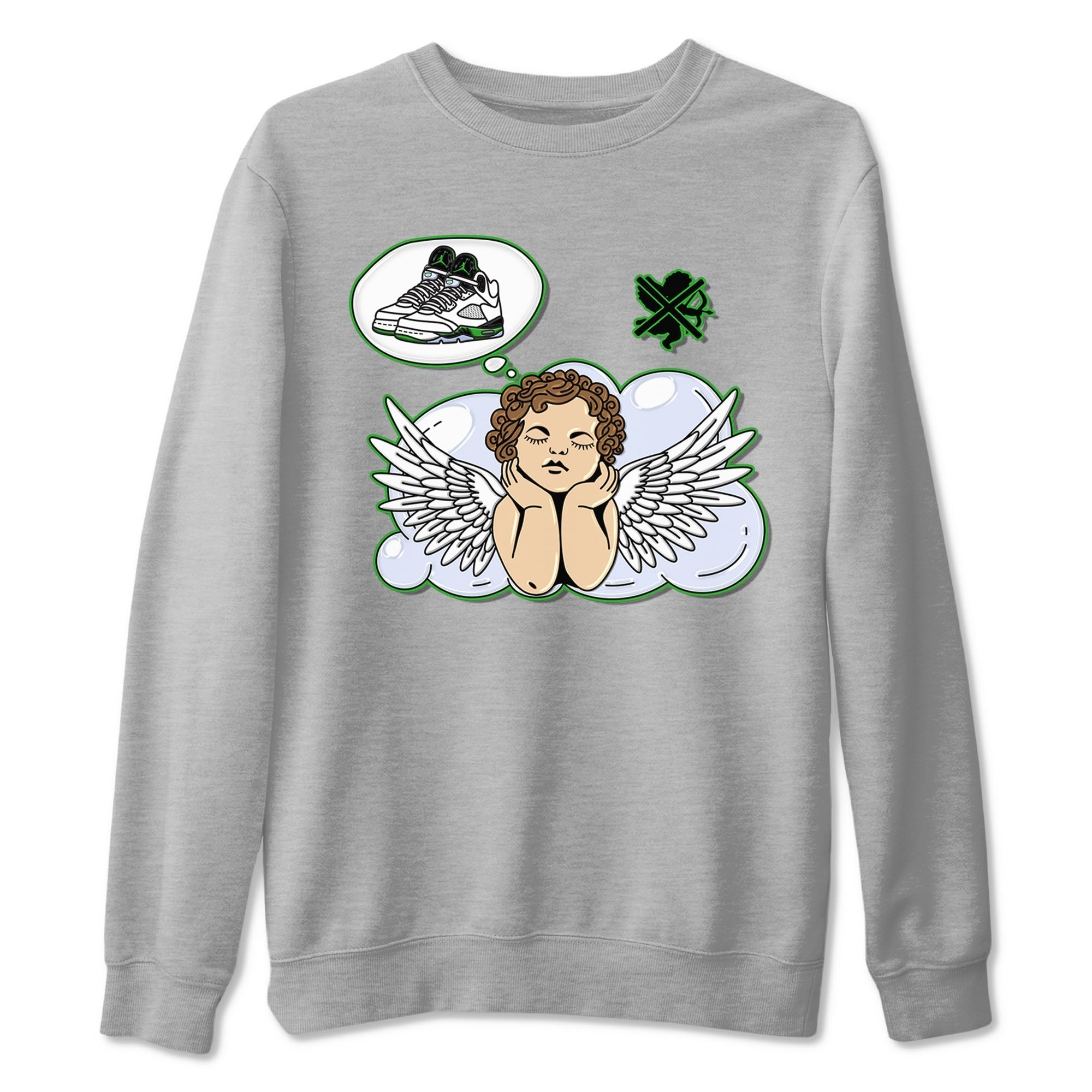 Cupids Day Off snkmatch Tees - Air Jordan 5 Lucky Green