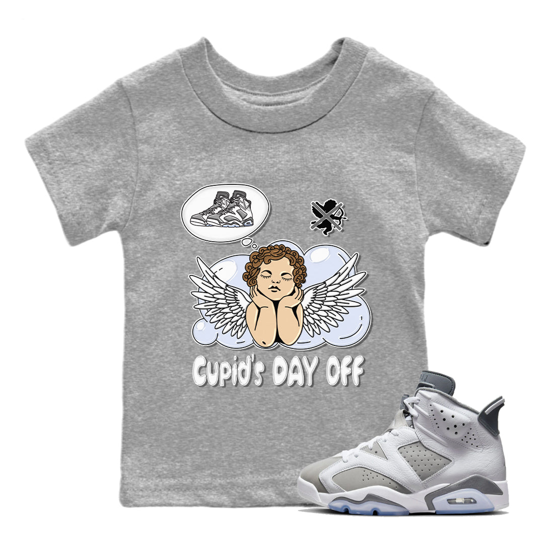 Cupids Day Off Kids Tops - Air Jordan 6 Cool Grey