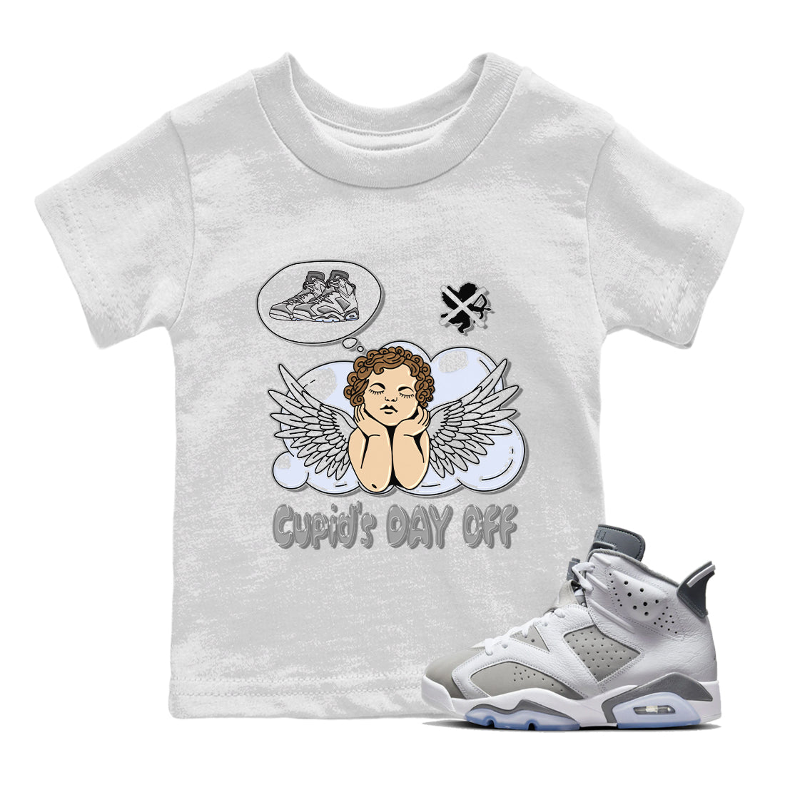 Cupids Day Off Kids Tops - Air Jordan 6 Cool Grey