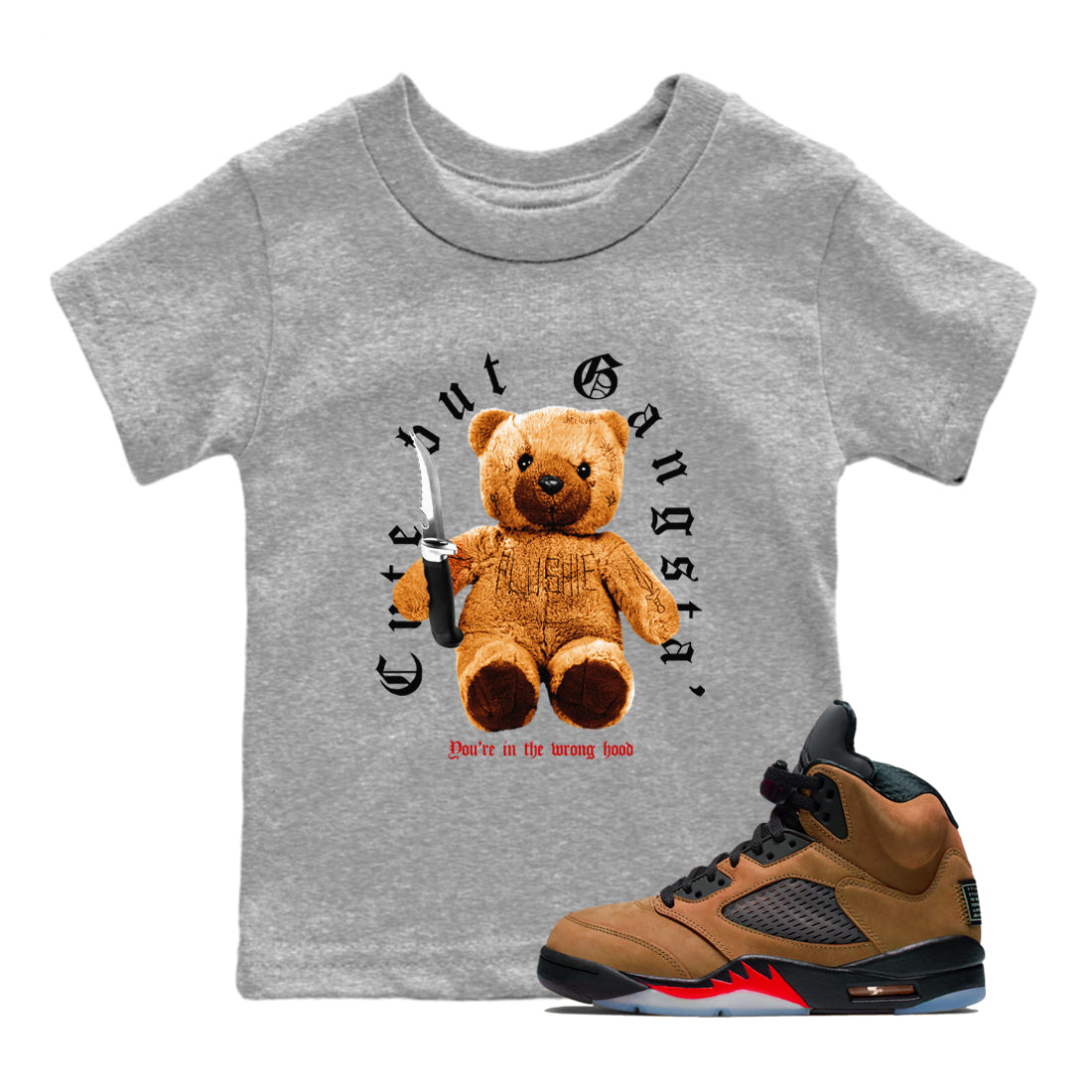 Cute Gangster snkmatch Tees Kids - Air Jordan 5 Archaeo Brown