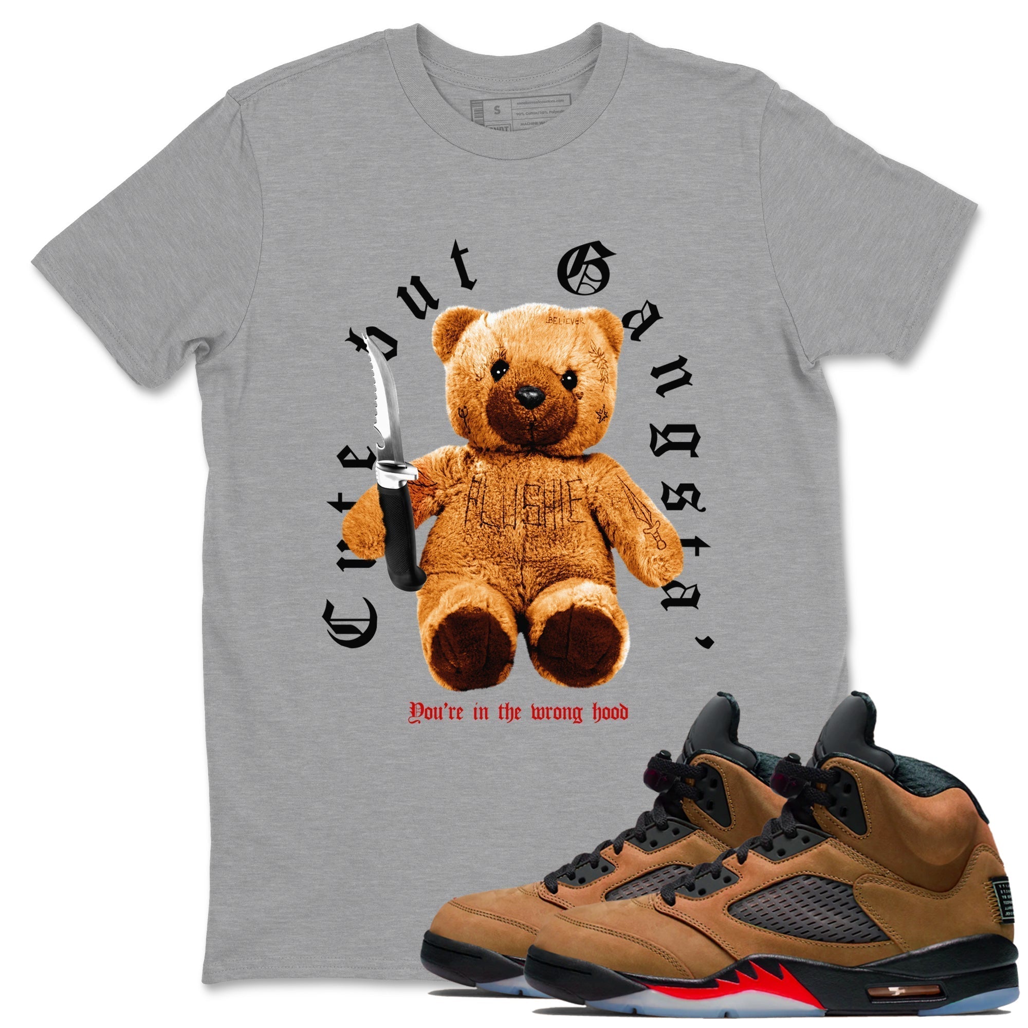 Cute Gangster snkmatch Tees - Air Jordan 5 Archaeo Brown