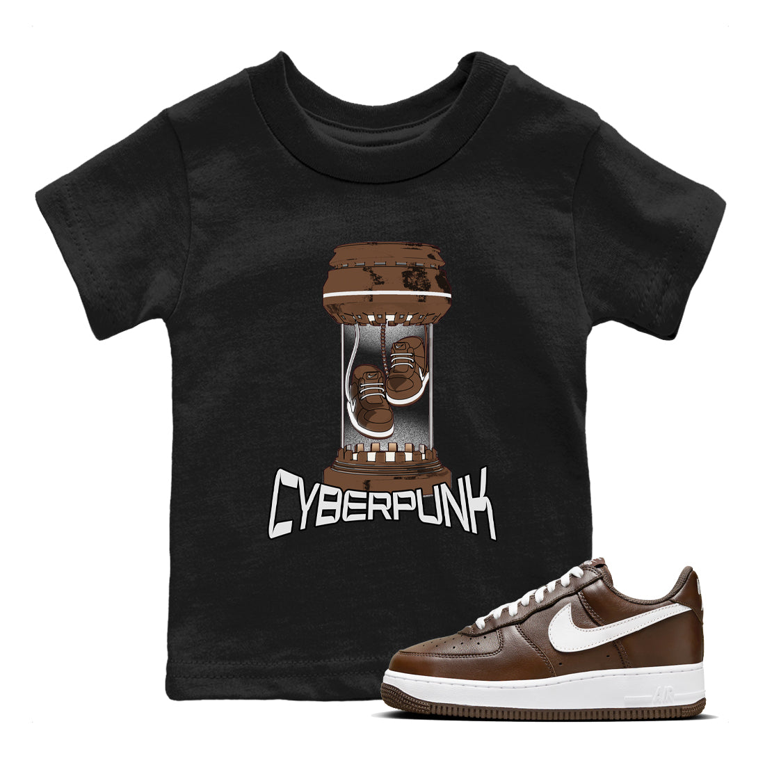 Cyberpunk snkmatch Tee Kids - Air Force 1 Chocolate