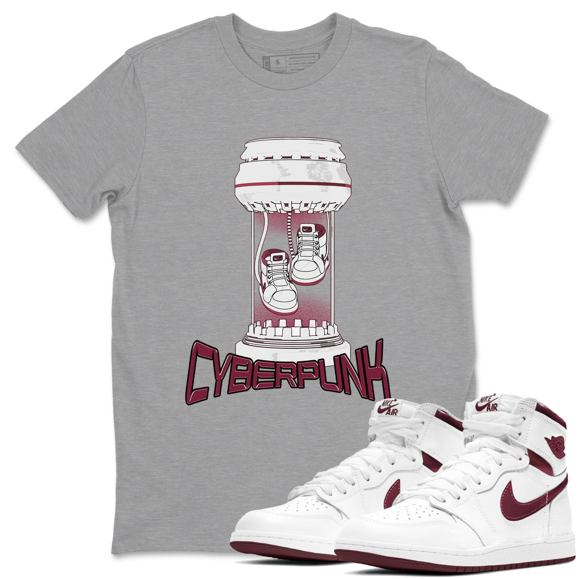 Cyberpunk snkmatch Tee - Air Jordan 1 Metallic Burgundy