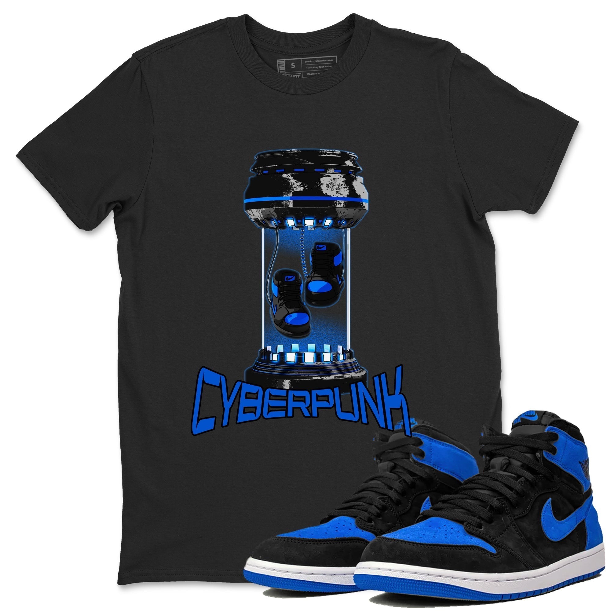 Cyberpunk snkmatch Tee - Air Jordan 1 Royal Reimagined