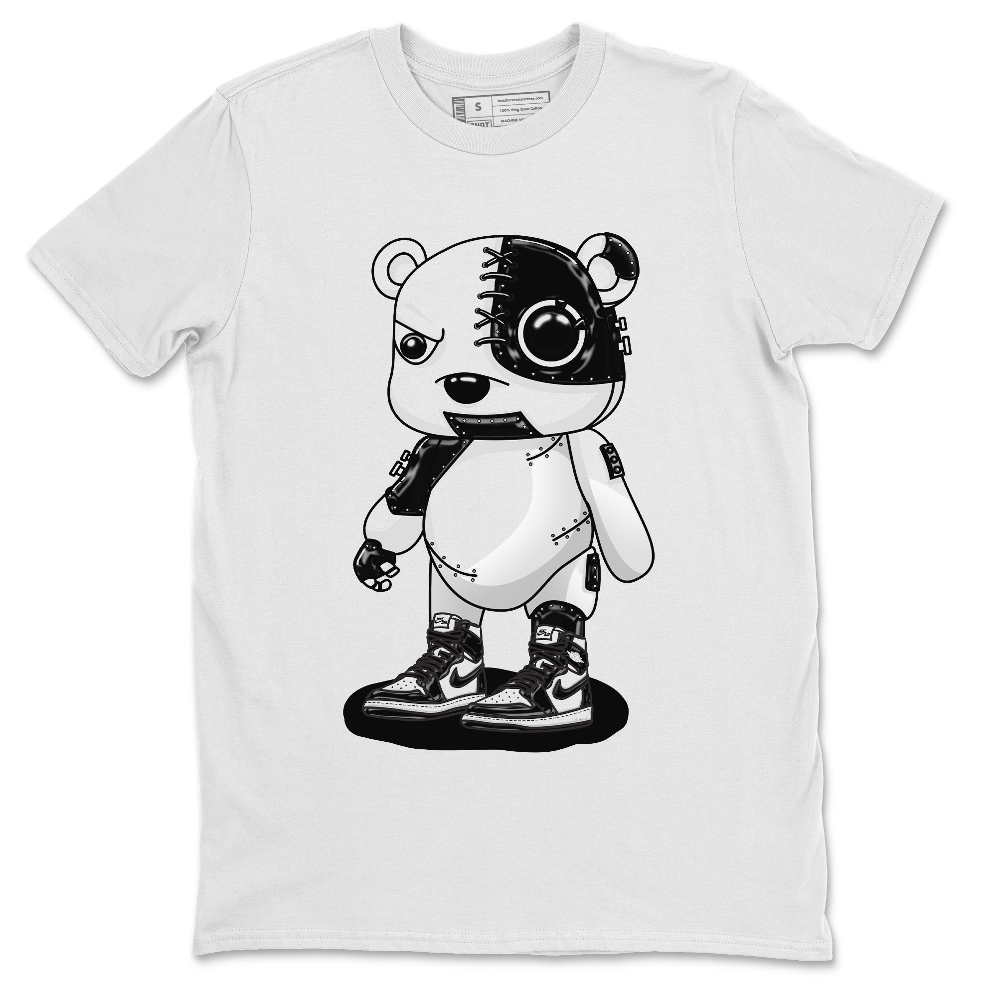 Cyborg Bear Unisex Tops - Air Jordan 1 Black White