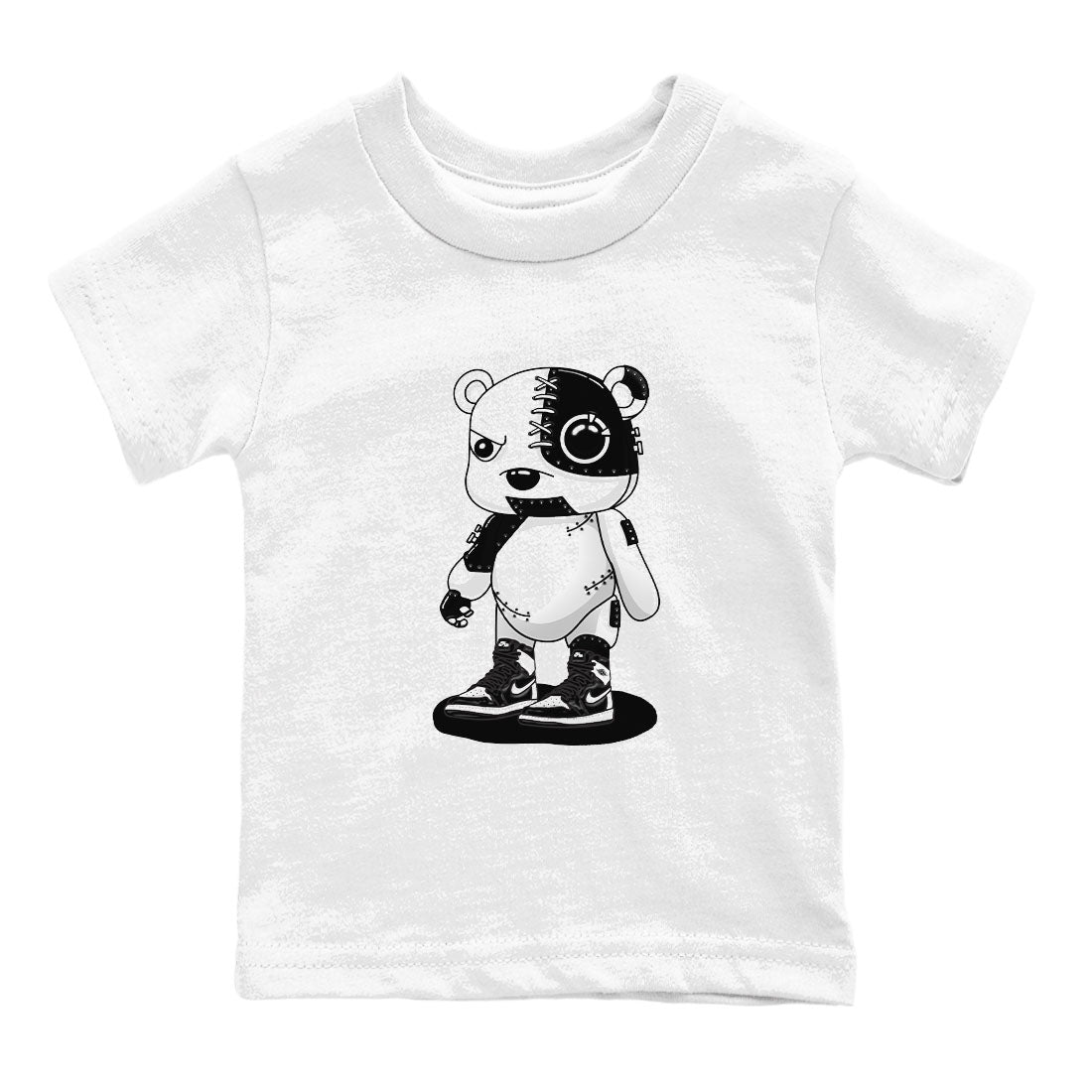 Cyborg Bear snkmatch Tees Kids - Air Jordan 1 Black White