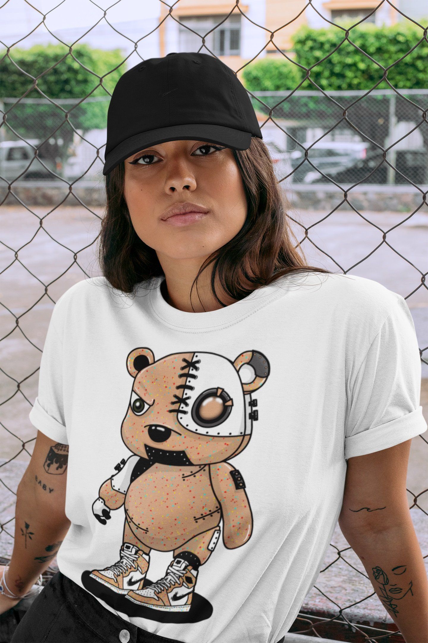 Cyborg Bear Unisex Tops - Air Jordan 1 Brushstroke