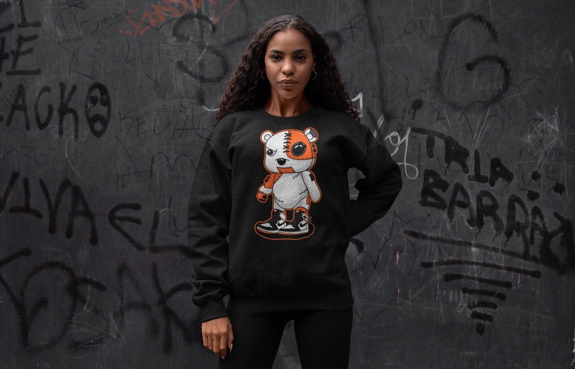 Cyborg Bear Unisex Tops - Air Jordan 1 Electro Orange