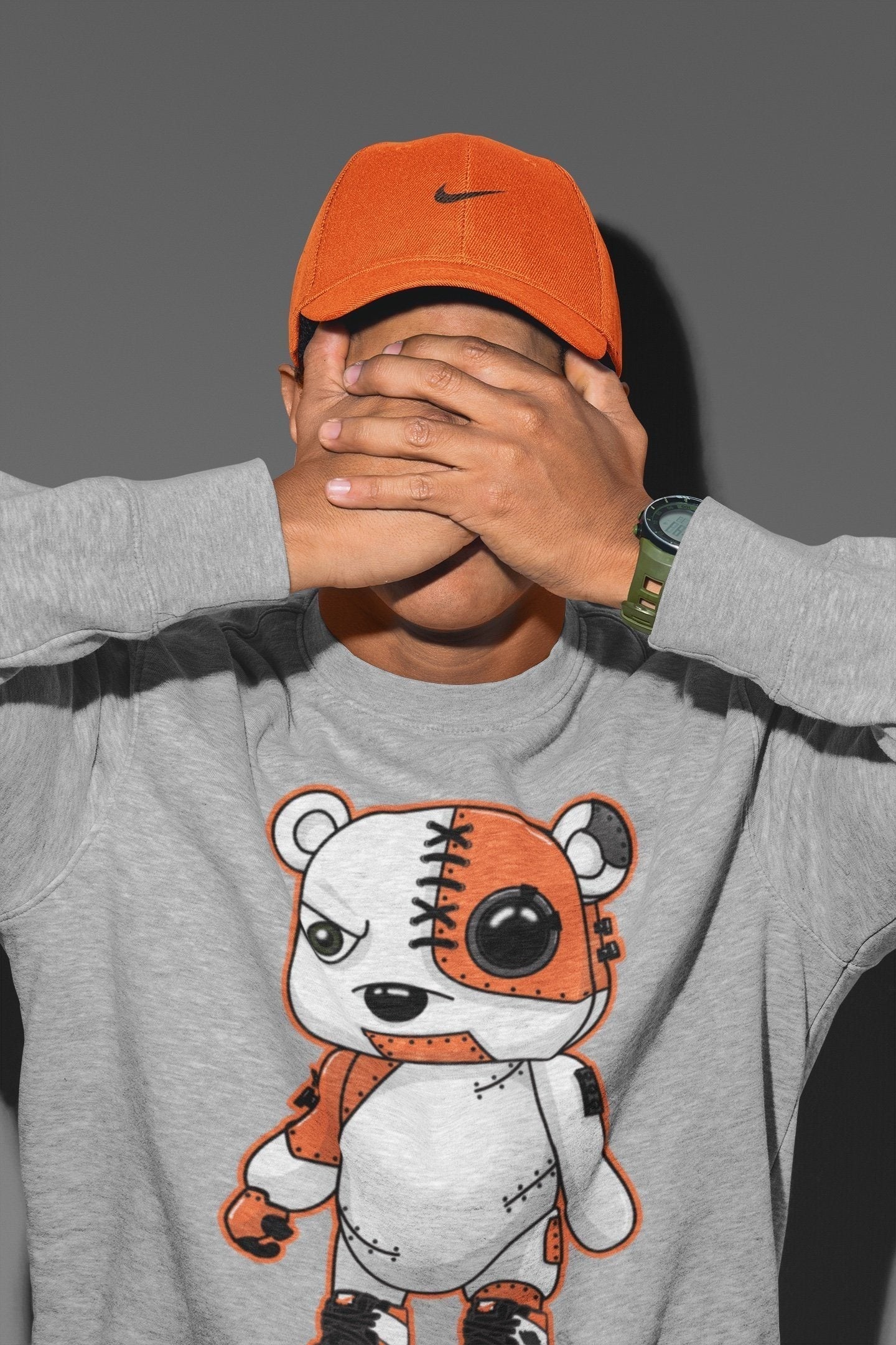 Cyborg Bear Unisex Tops - Air Jordan 1 Electro Orange