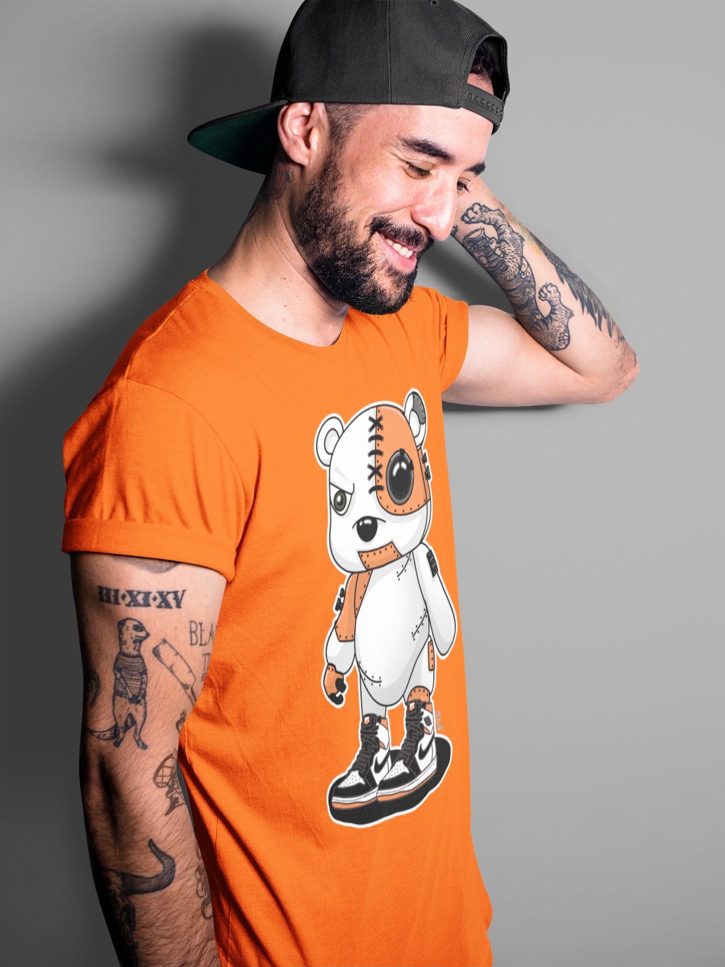 Cyborg Bear Unisex Tops - Air Jordan 1 Electro Orange
