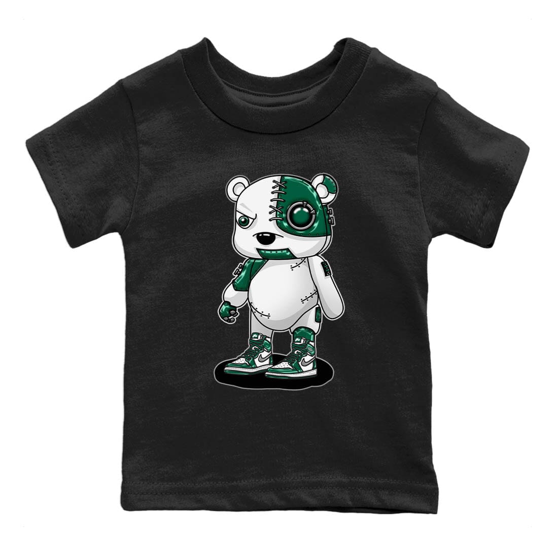 Cyborg Bear Kids Tops - Air Jordan 1 Gorge Green