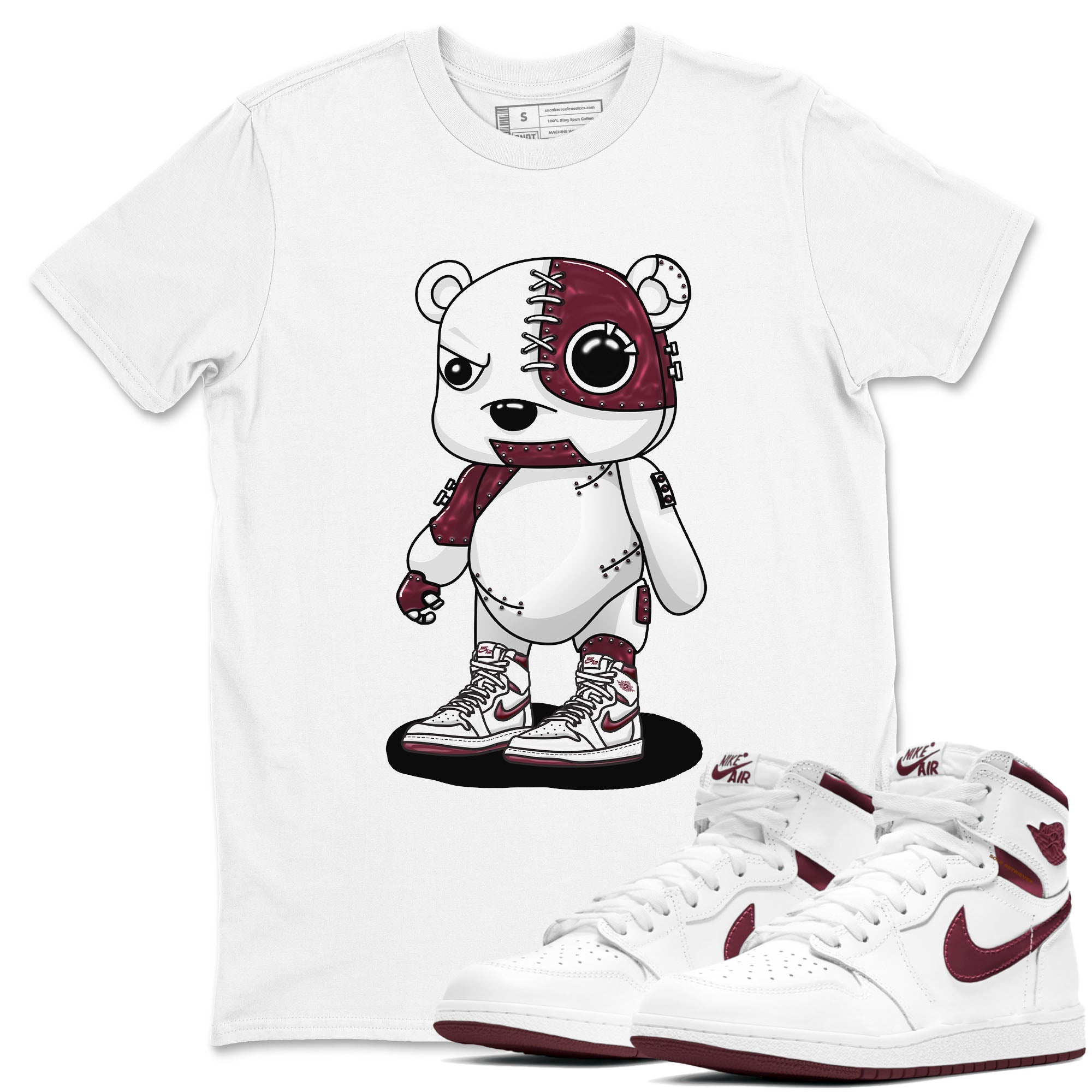 Cyborg Bear snkmatch Tees - Air Jordan 1 Metallic Burgundy