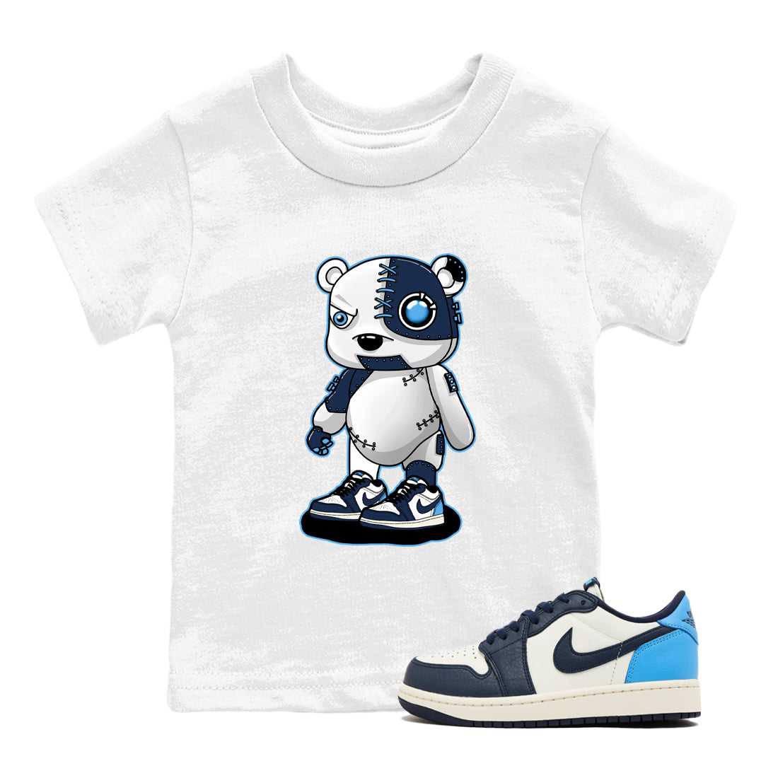 Cyborg Bear snkmatch Tees Kids - Air Jordan 1 Obsidian