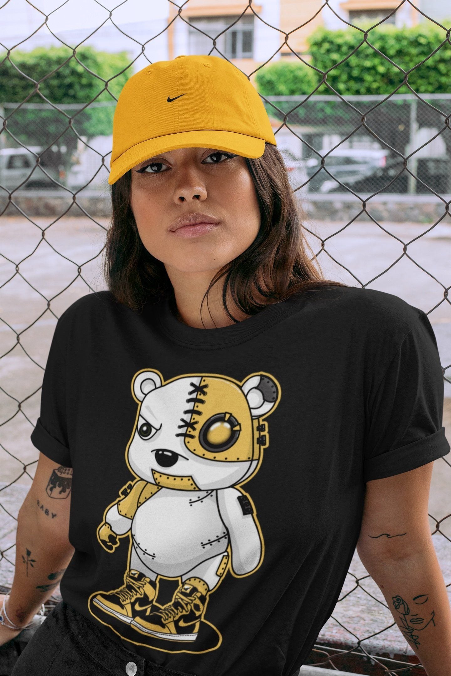 Cyborg Bear Unisex Tops - Air Jordan 1 Pollen