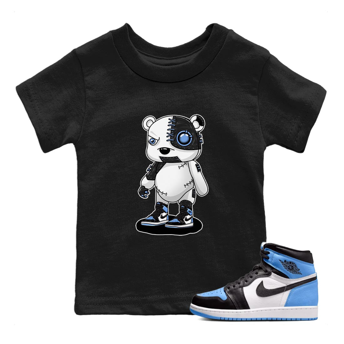 Cyborg Bear snkmatch Tee Kids - Air Jordan 1 UNC Toe