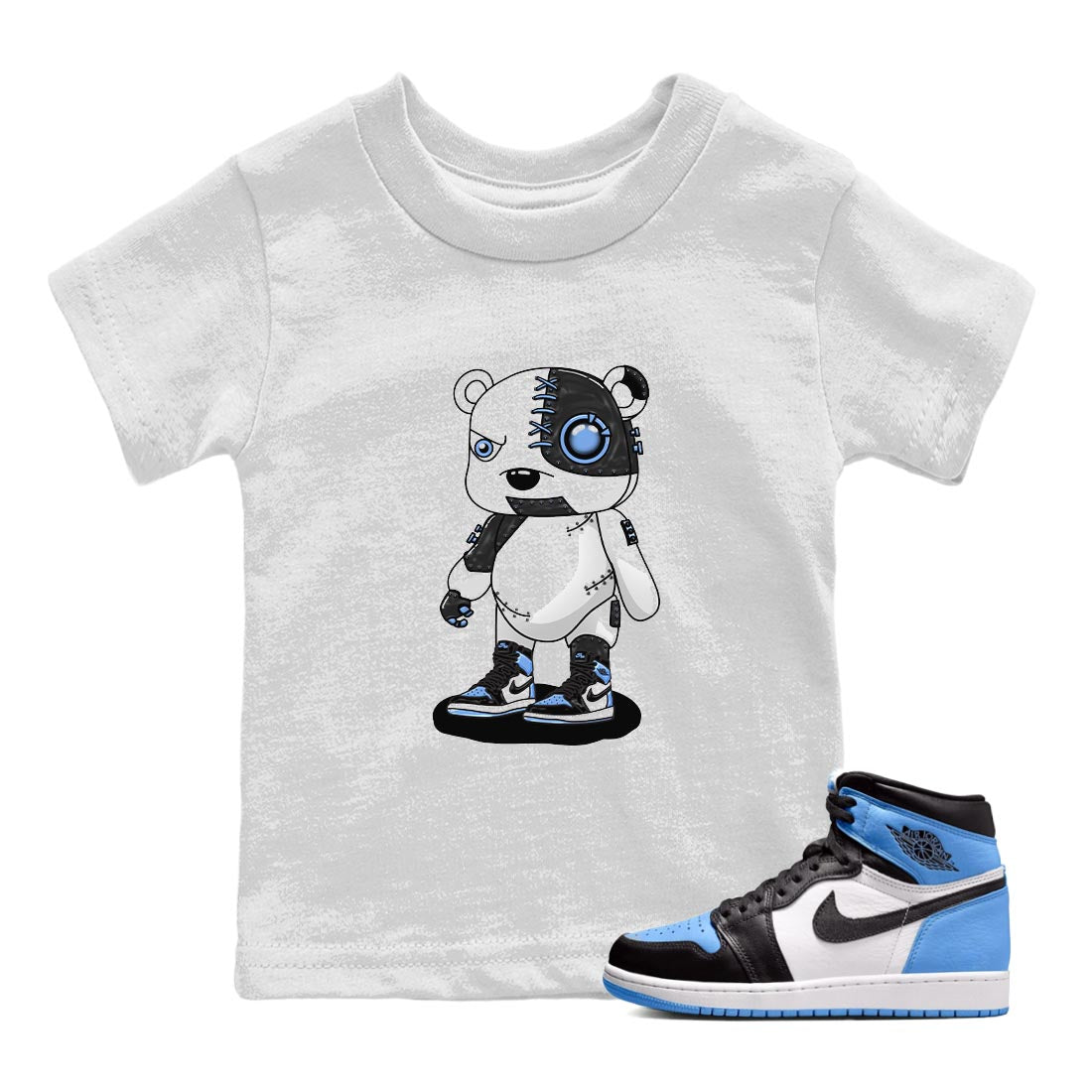 Cyborg Bear snkmatch Tee Kids - Air Jordan 1 UNC Toe