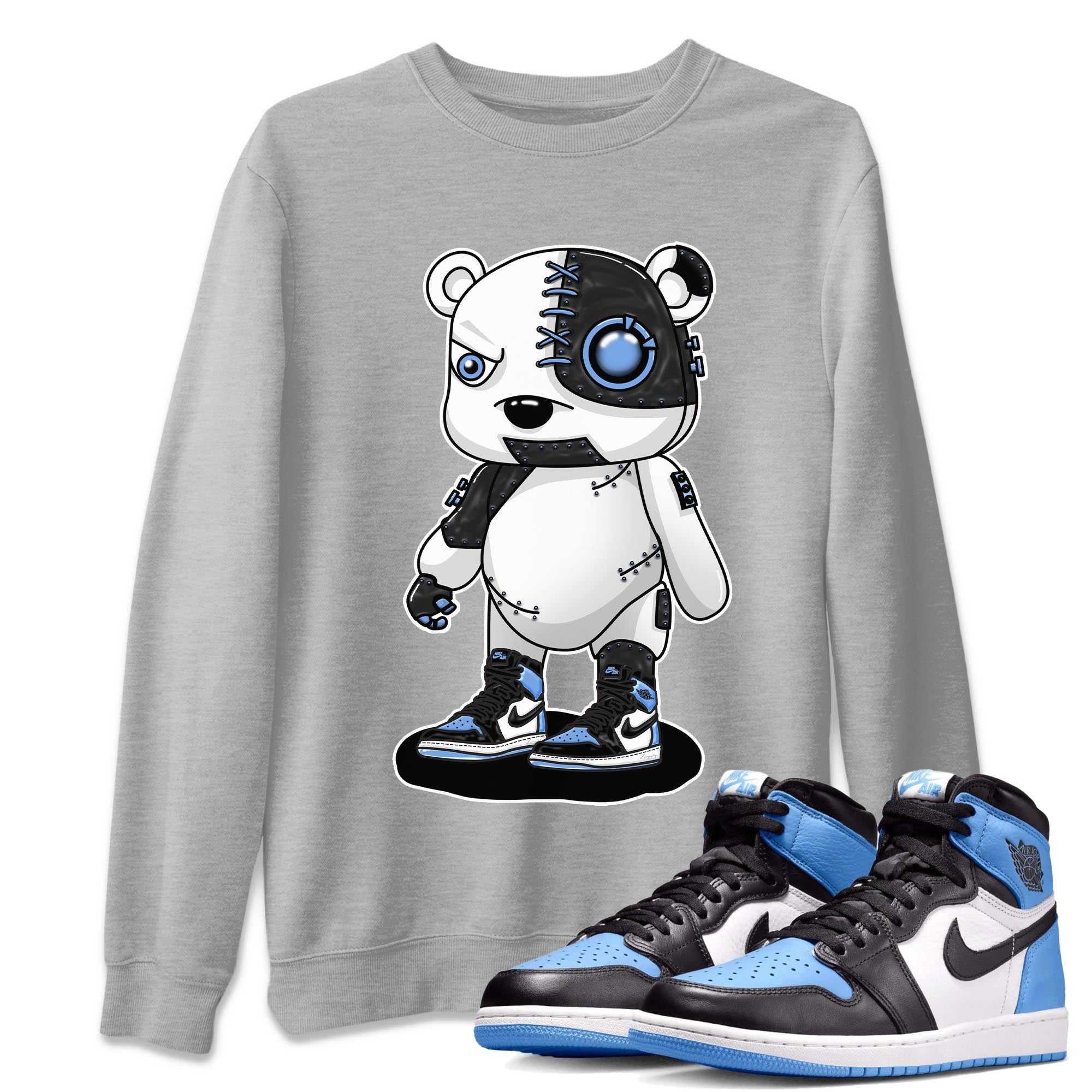 Cyborg Bear snkmatch Tee - Air Jordan 1 UNC Toe