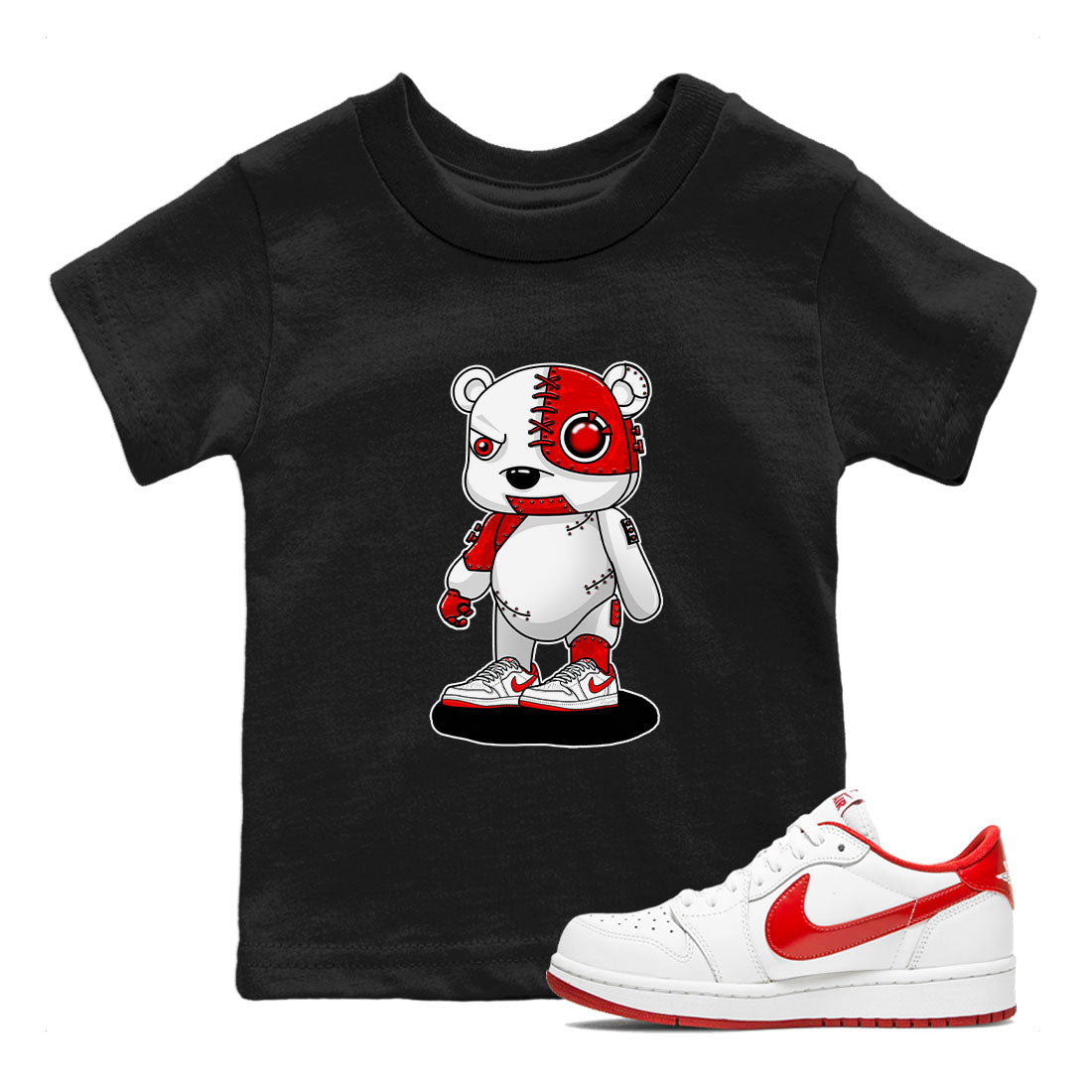 Cyborg Bear snkmatch Tee Kids - Air Jordan 1 University Red