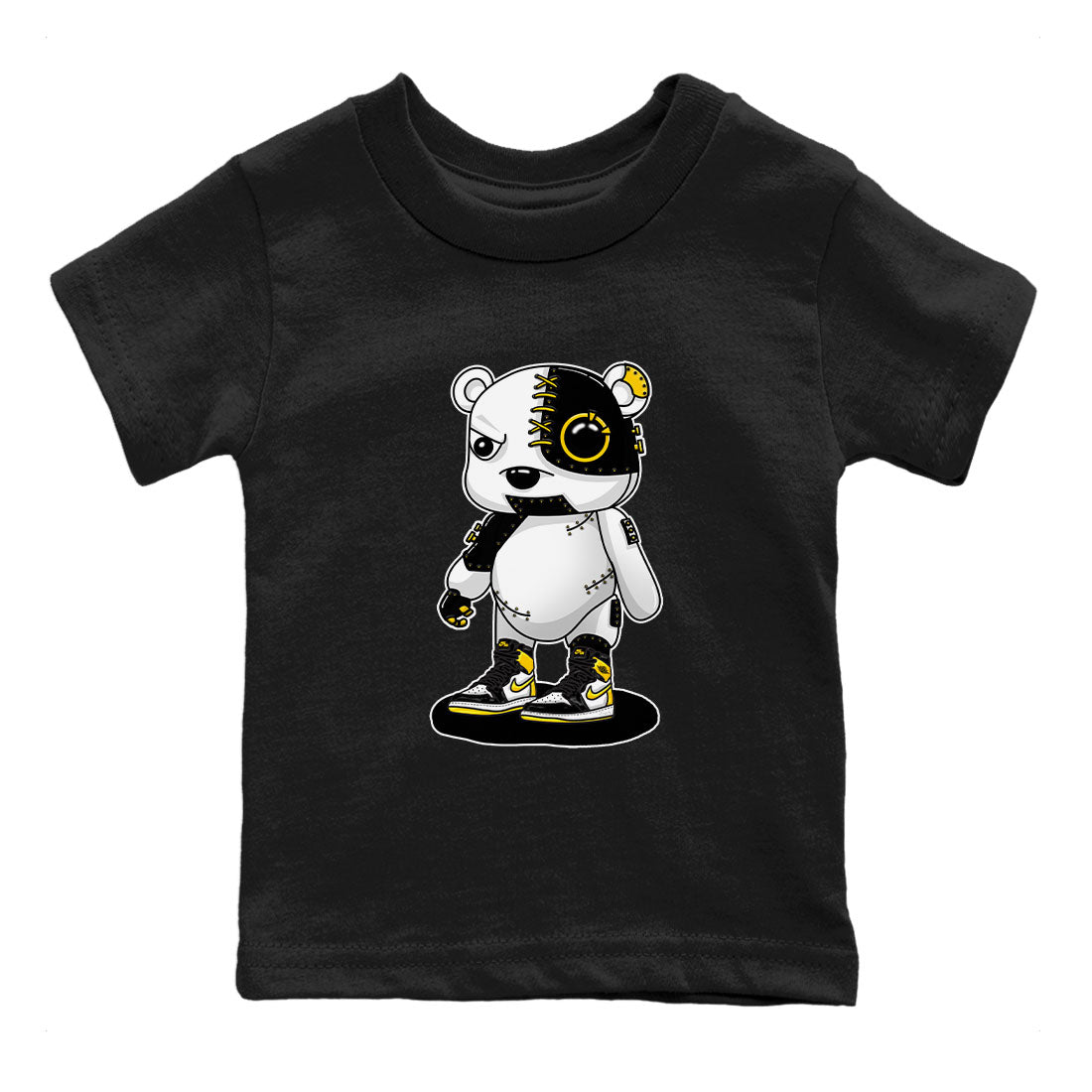 Cyborg Bear snkmatch Tees Kids - Air Jordan 1 Yellow Ochre