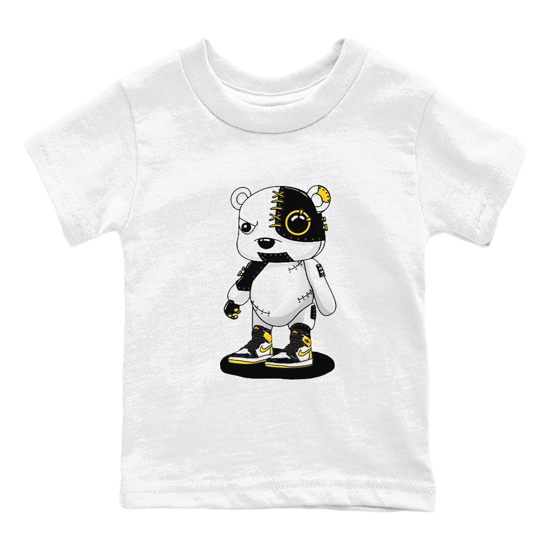 Cyborg Bear snkmatch Tees Kids - Air Jordan 1 Yellow Ochre