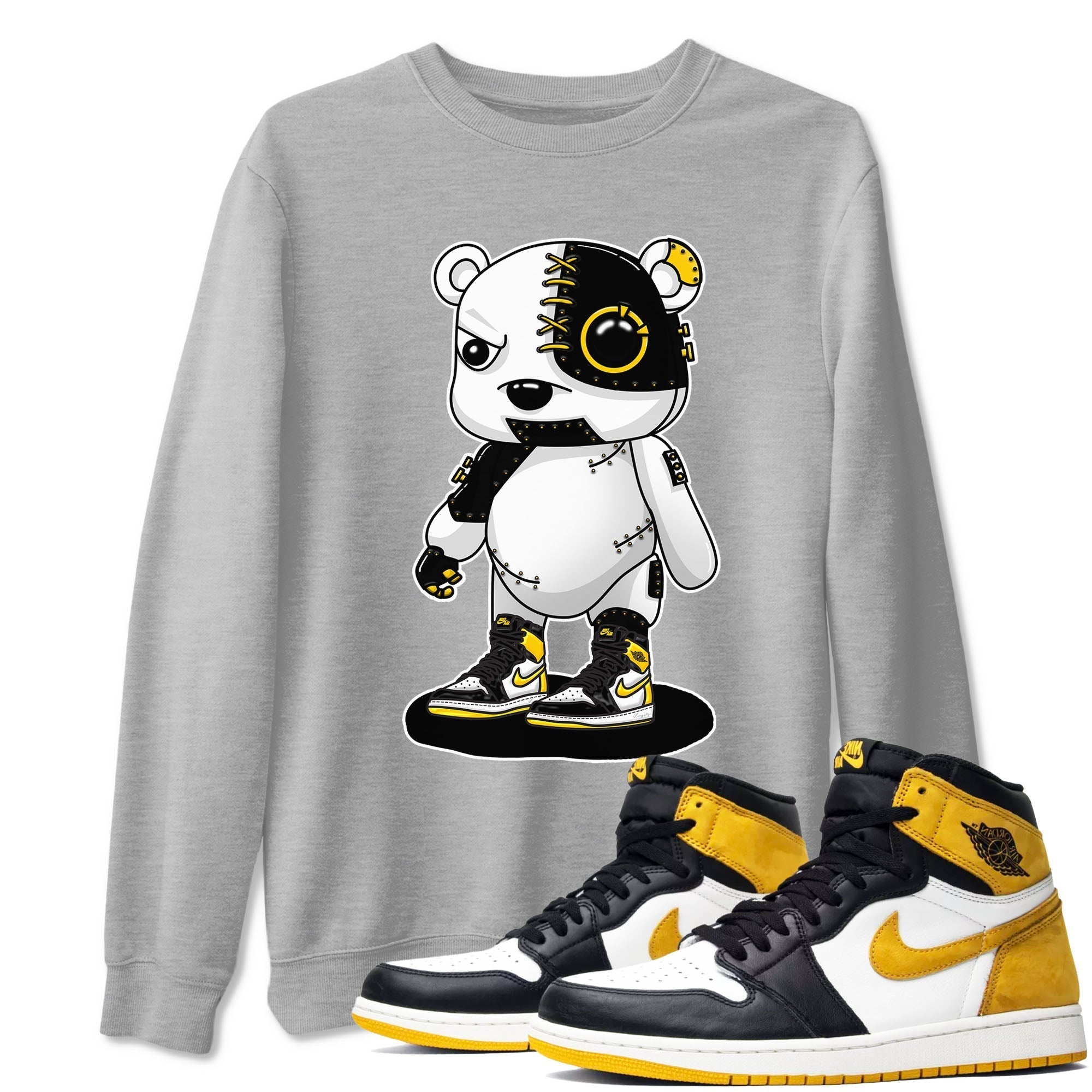 Cyborg Bear snkmatch Tees - Air Jordan 1 Yellow Ochre