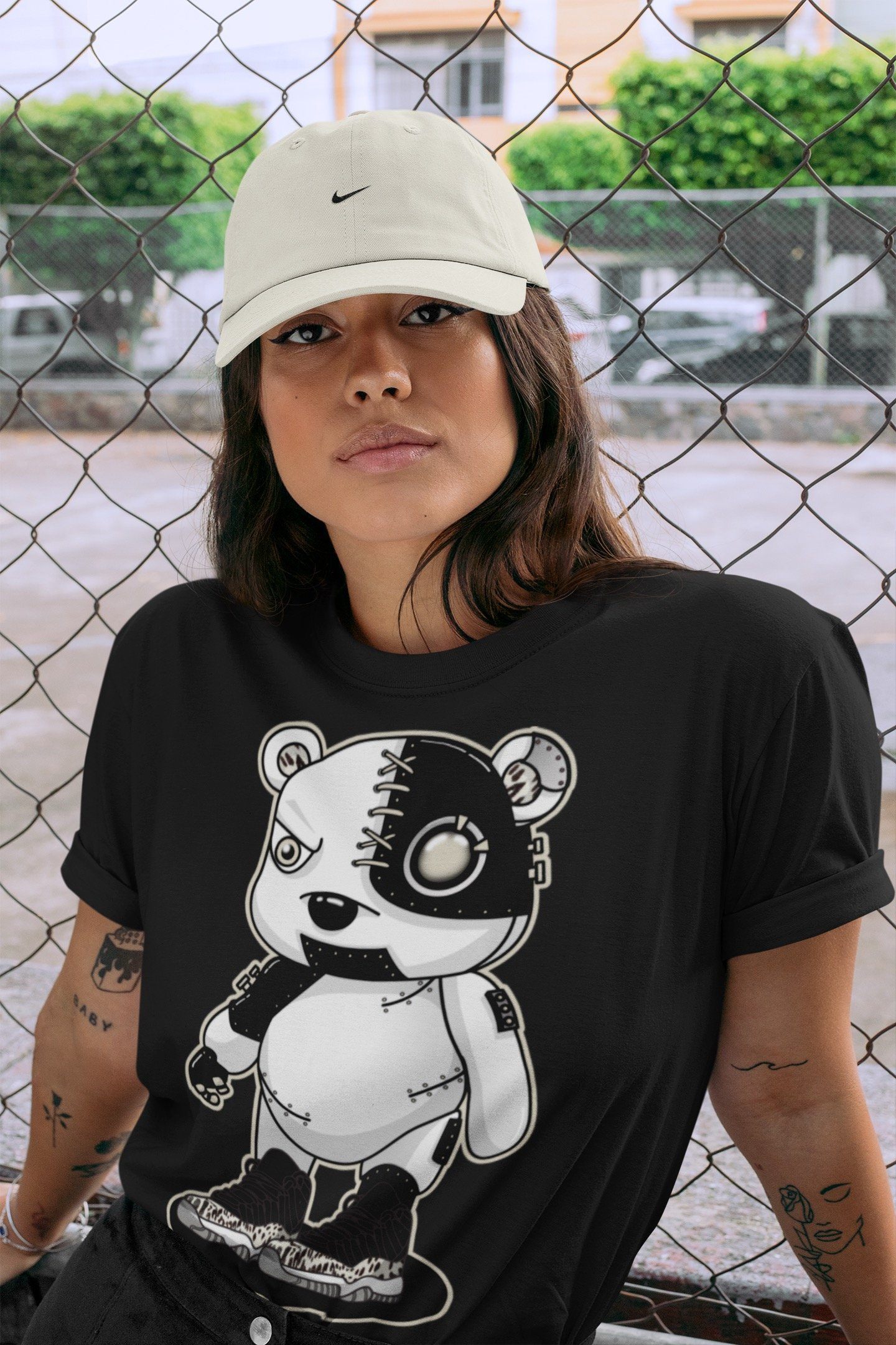 Cyborg Bear Unisex Tops - Air Jordan 11 Animal Instinct