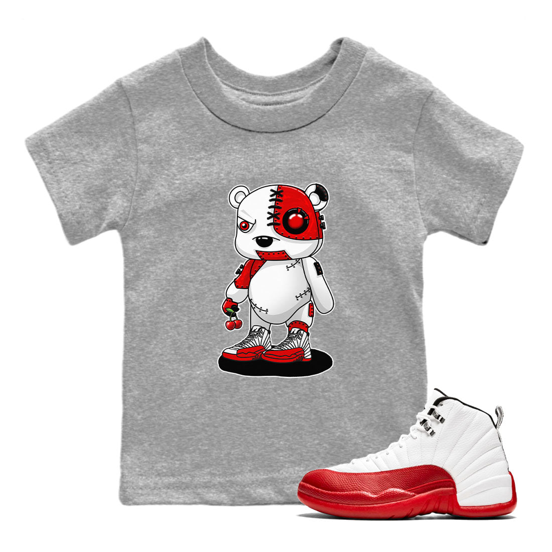 Cyborg Bear snkmatch Tee Kids - Air Jordan 12 Cherry