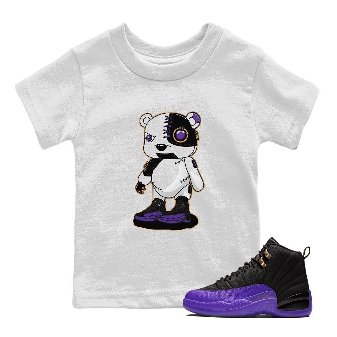 Cyborg Bear snkmatch Tee Kids - Air Jordan 12 Field Purple