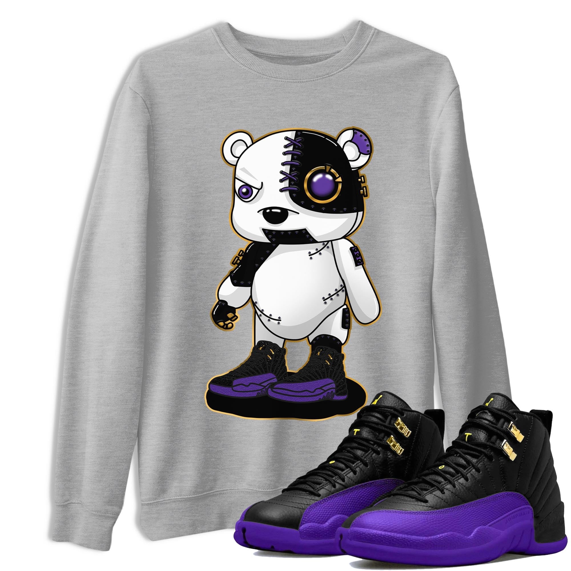 Cyborg Bear snkmatch Tee - Air Jordan 12 Field Purple