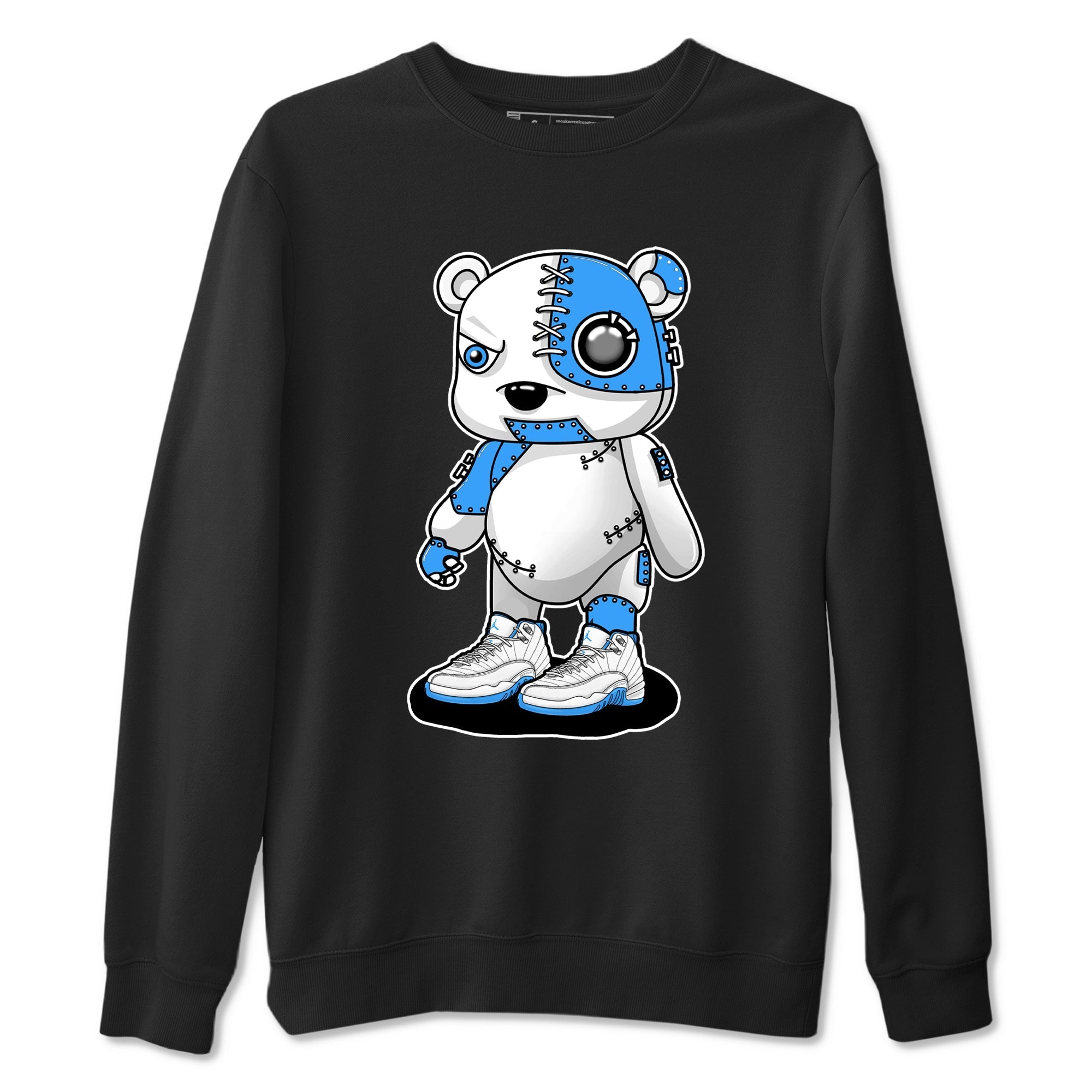 Cyborg Bear snkmatch Tees - Air Jordan 12 White and University Blue