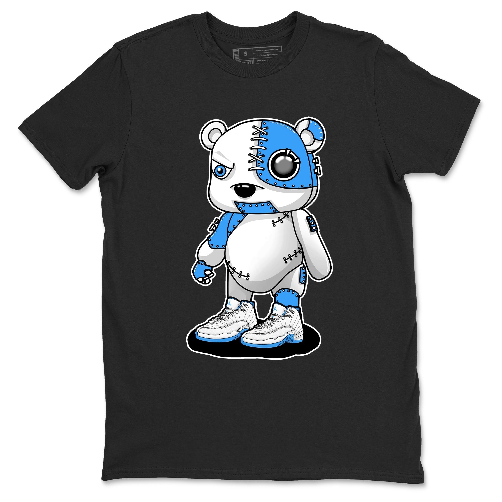 Cyborg Bear snkmatch Tees - Air Jordan 12 White and University Blue