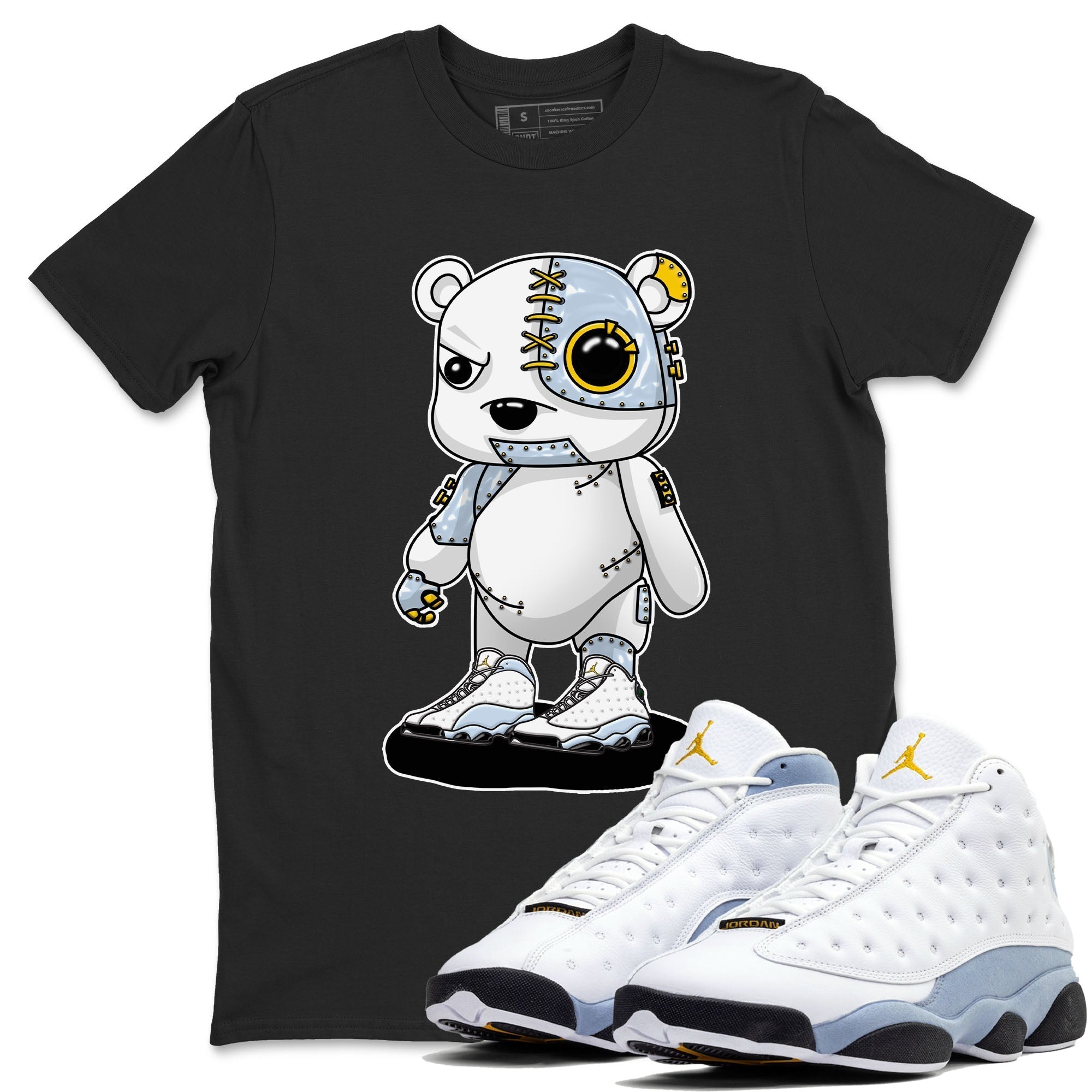 Cyborg Bear snkmatch Tees - Air Jordan 13 Blue Grey