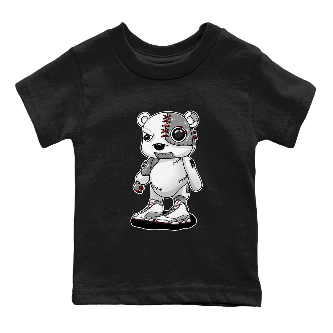 Cyborg Bear Kids Tops - Air Jordan 13 Wolf Grey